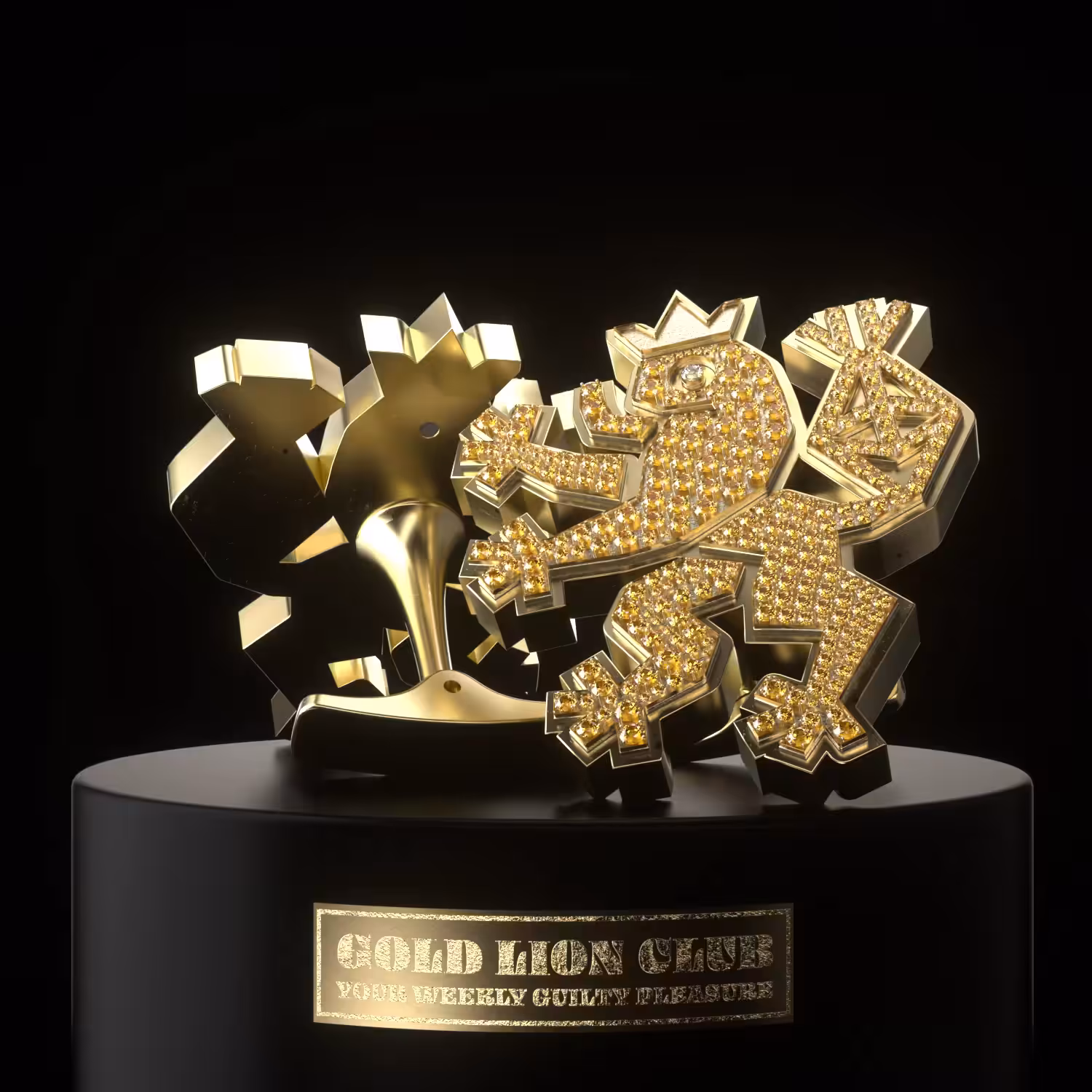 Gold Lion Cufflinks