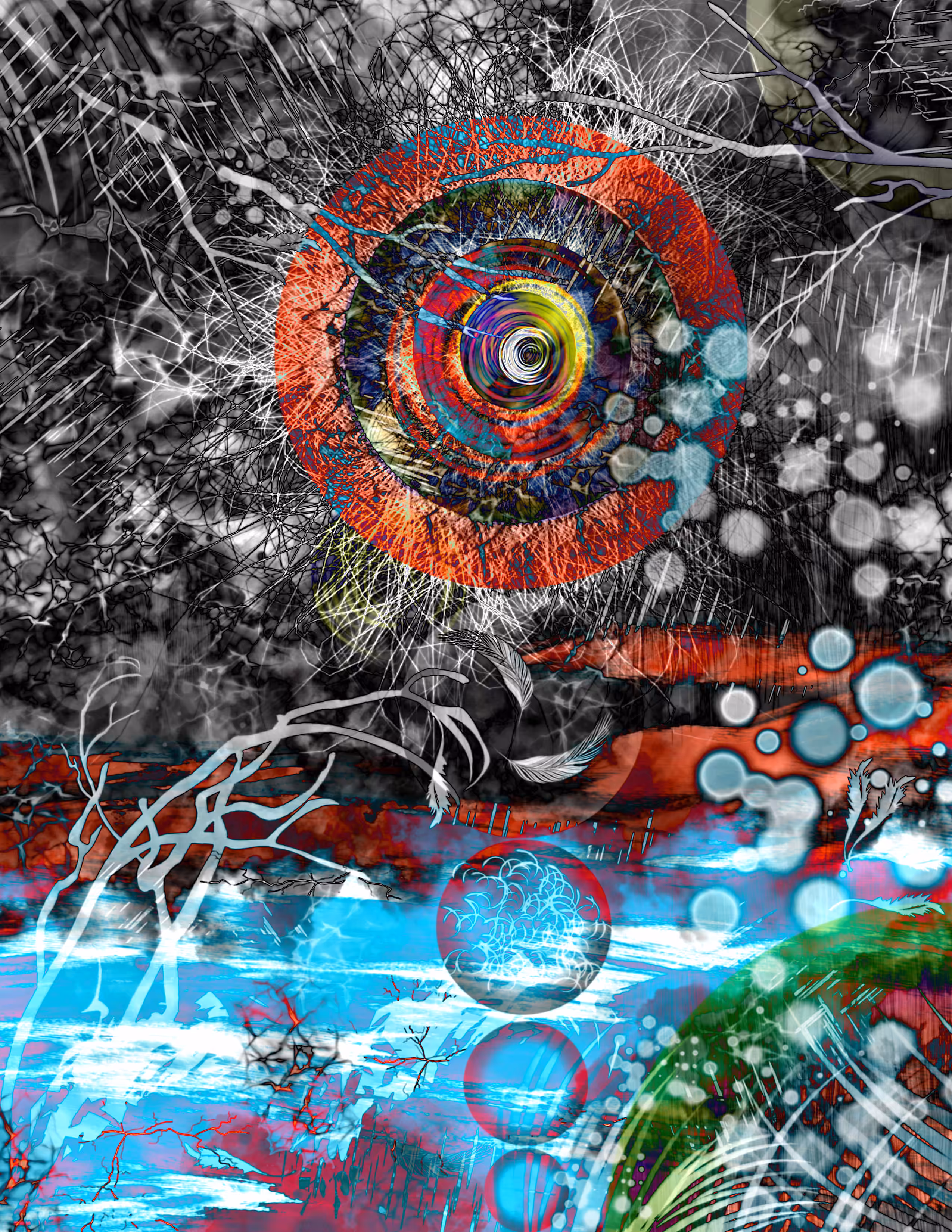 When fear for life invades the mind, the colors and shapes elongate, they become thick confusing, they take breath and clarity and fill every pore every cell