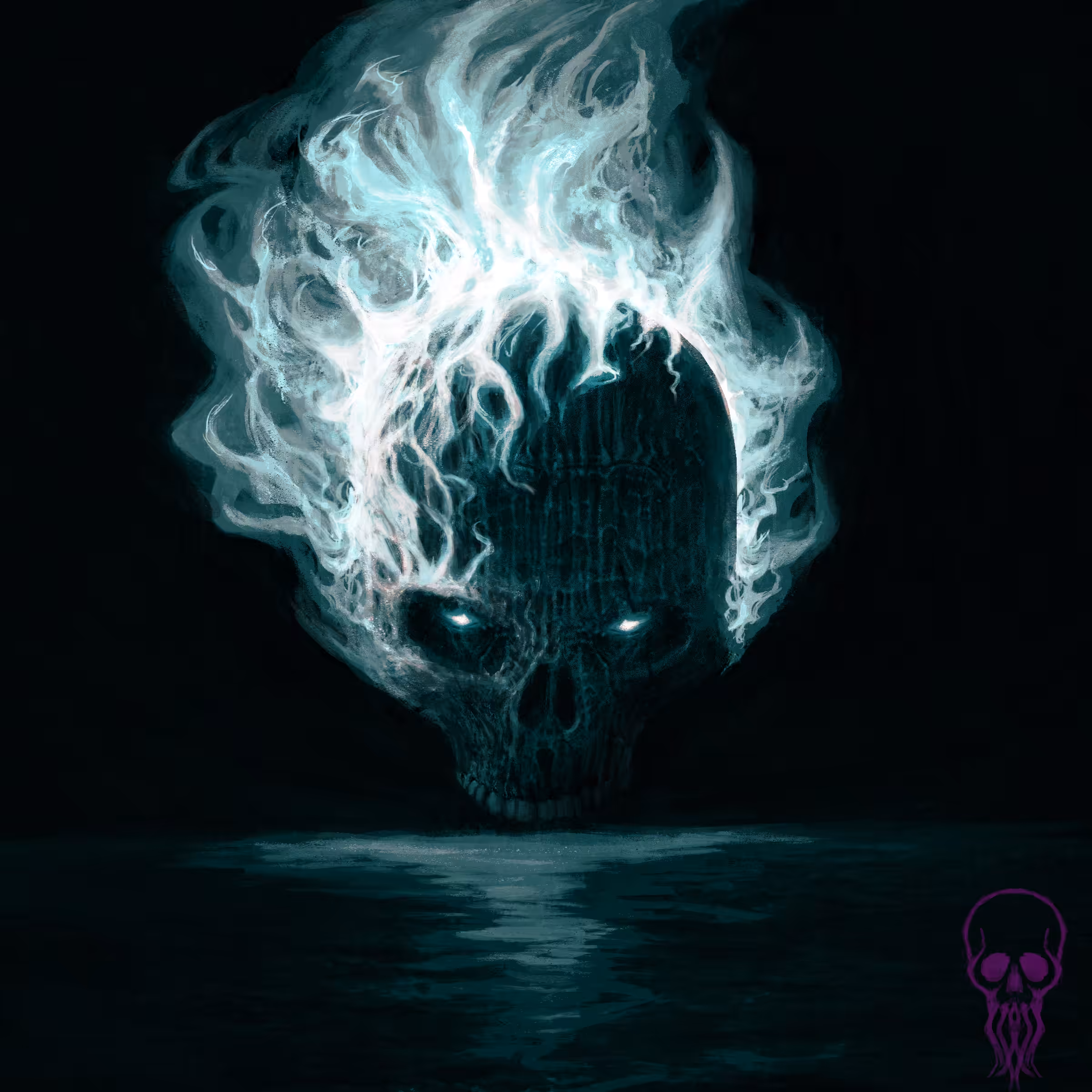 Demented Ghost Flame Skull