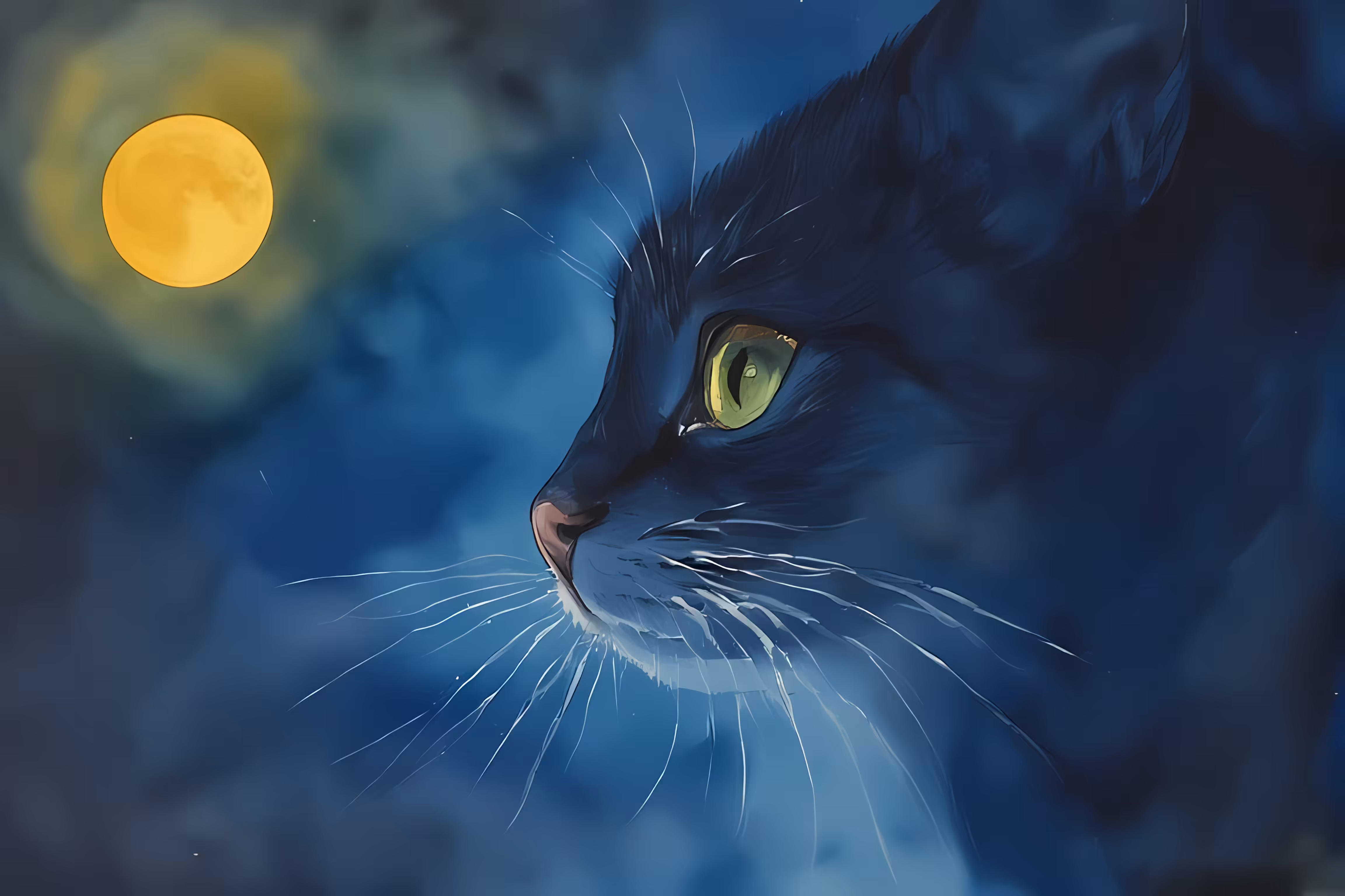 Night Moonlight - Mystic Cat