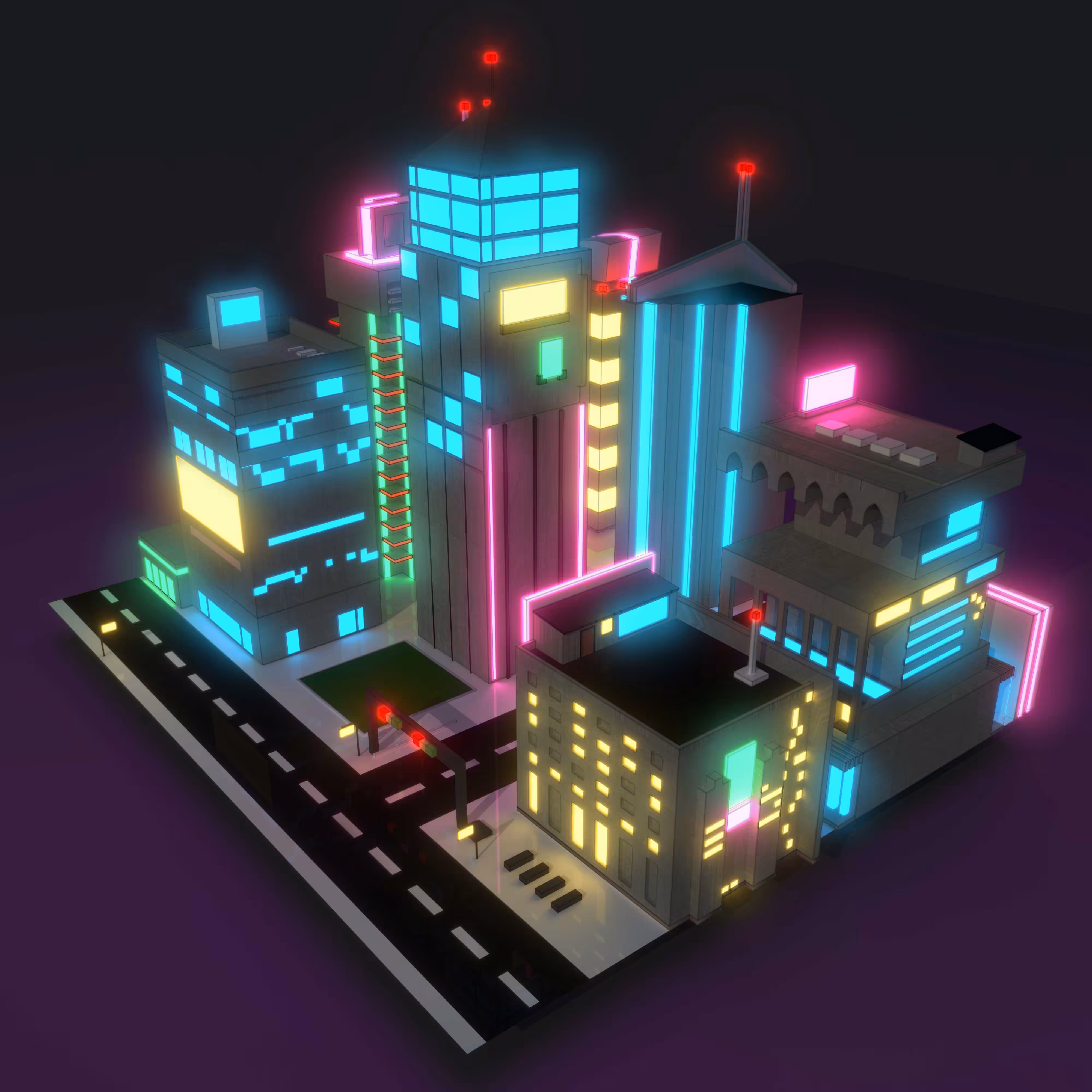 Cyberpunk City Block