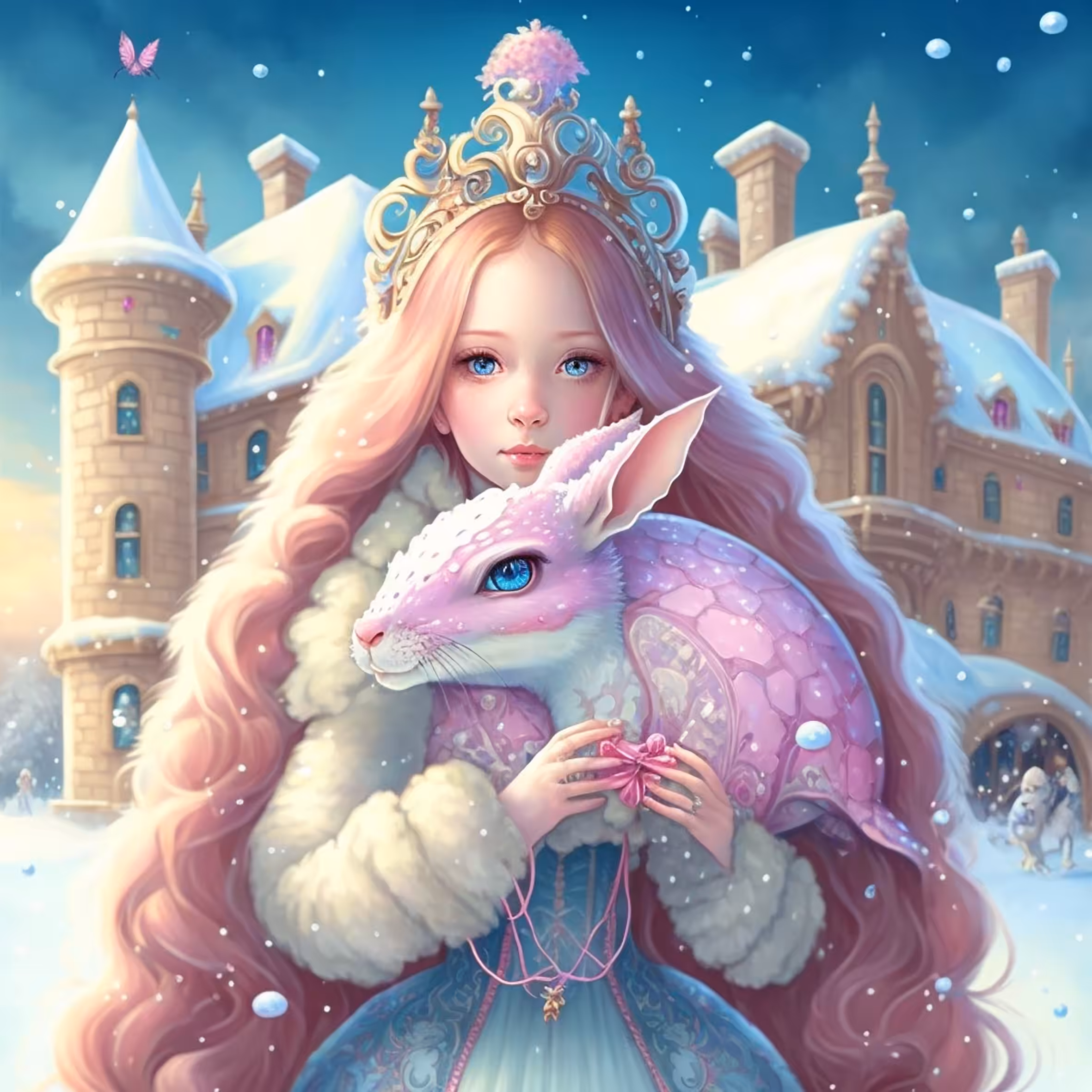 Fluffy Symbol of the New Year 2023 Pink Bunny