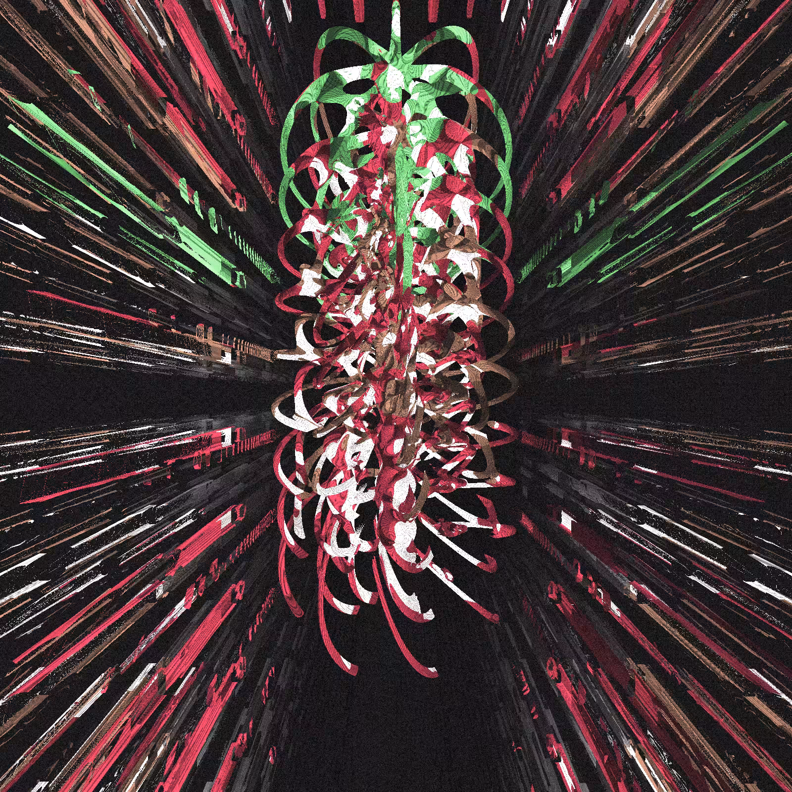 Several pairs of narrow, curved strips #122