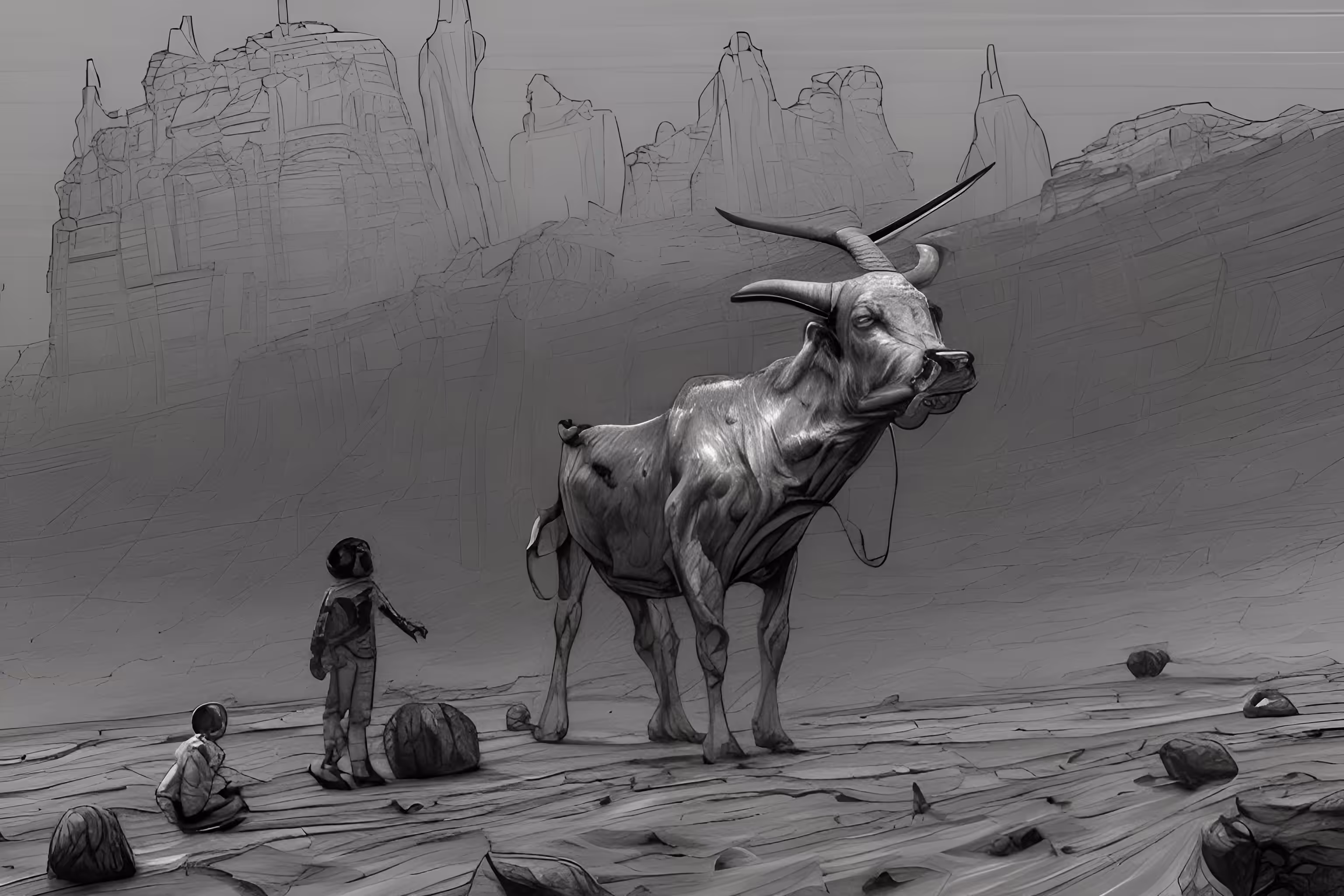 Los niños y el toro en Marte