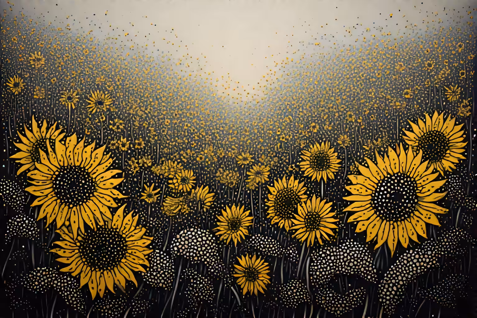 "Sunflowers" revisited by Yayoi Kusama