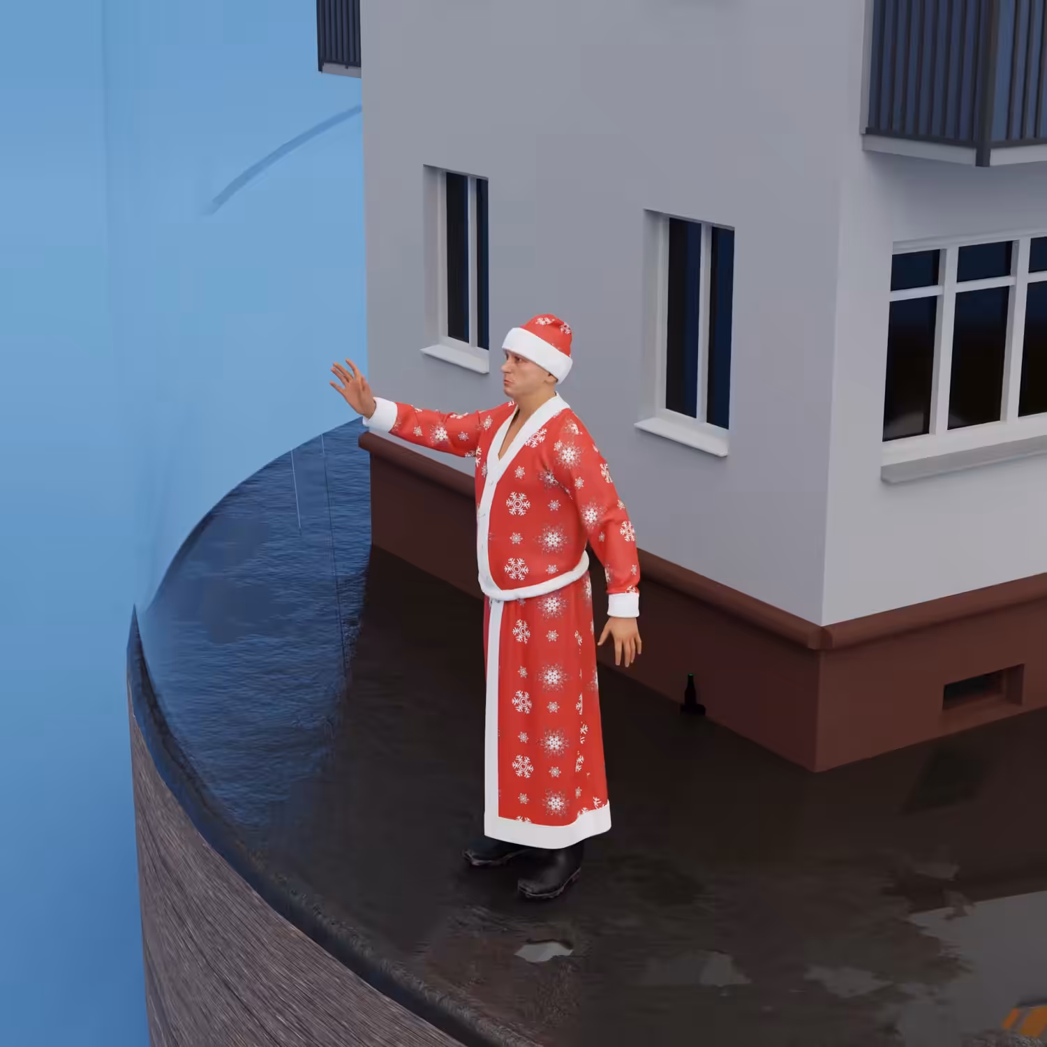 Snow globes with Santa Claus and Father Frost