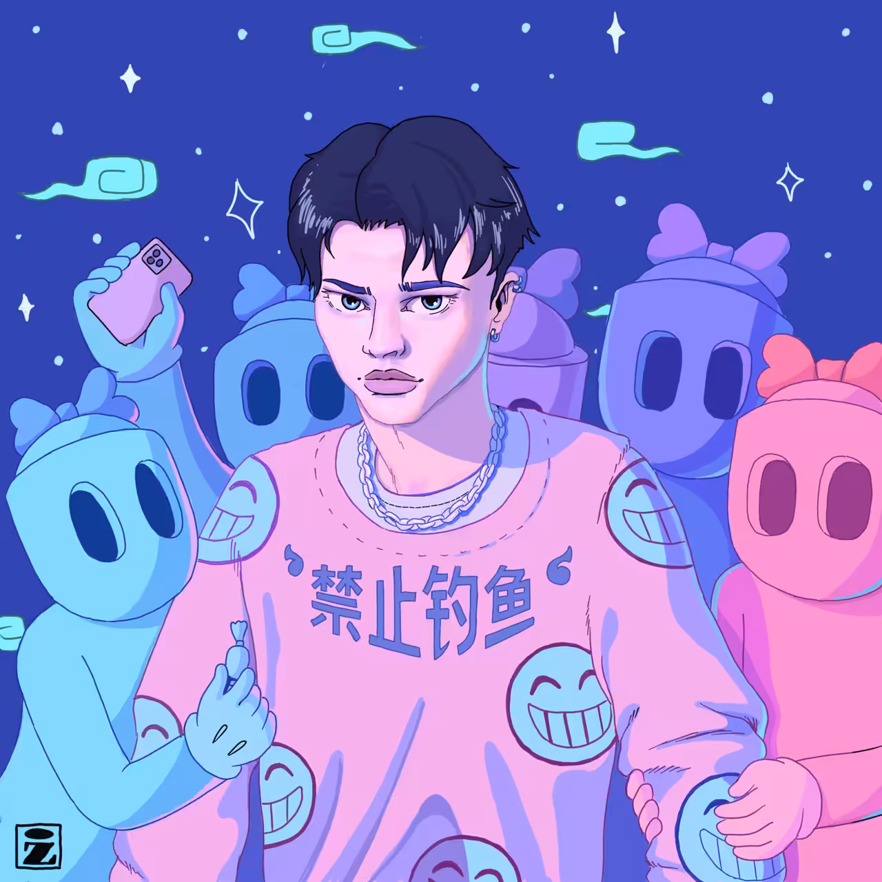 The boy and his fan girls