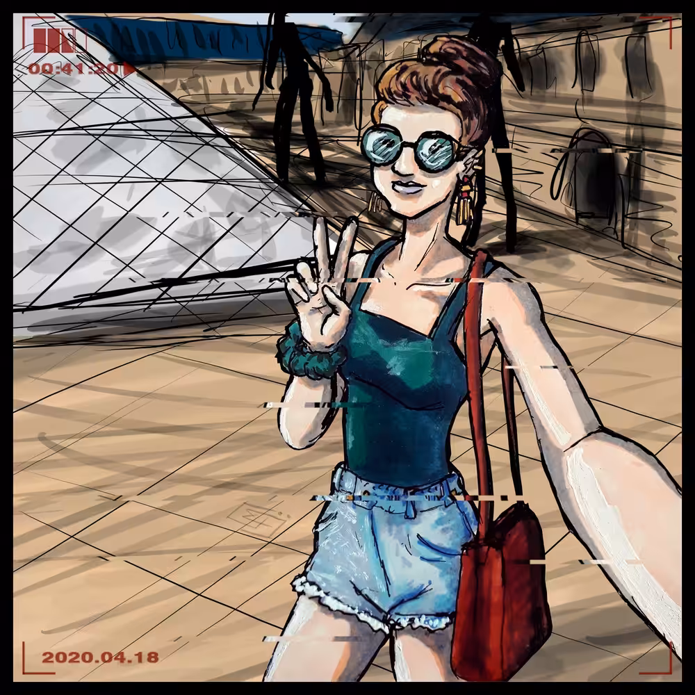 👩📸 Selfie at the Louvre...strangely empty.