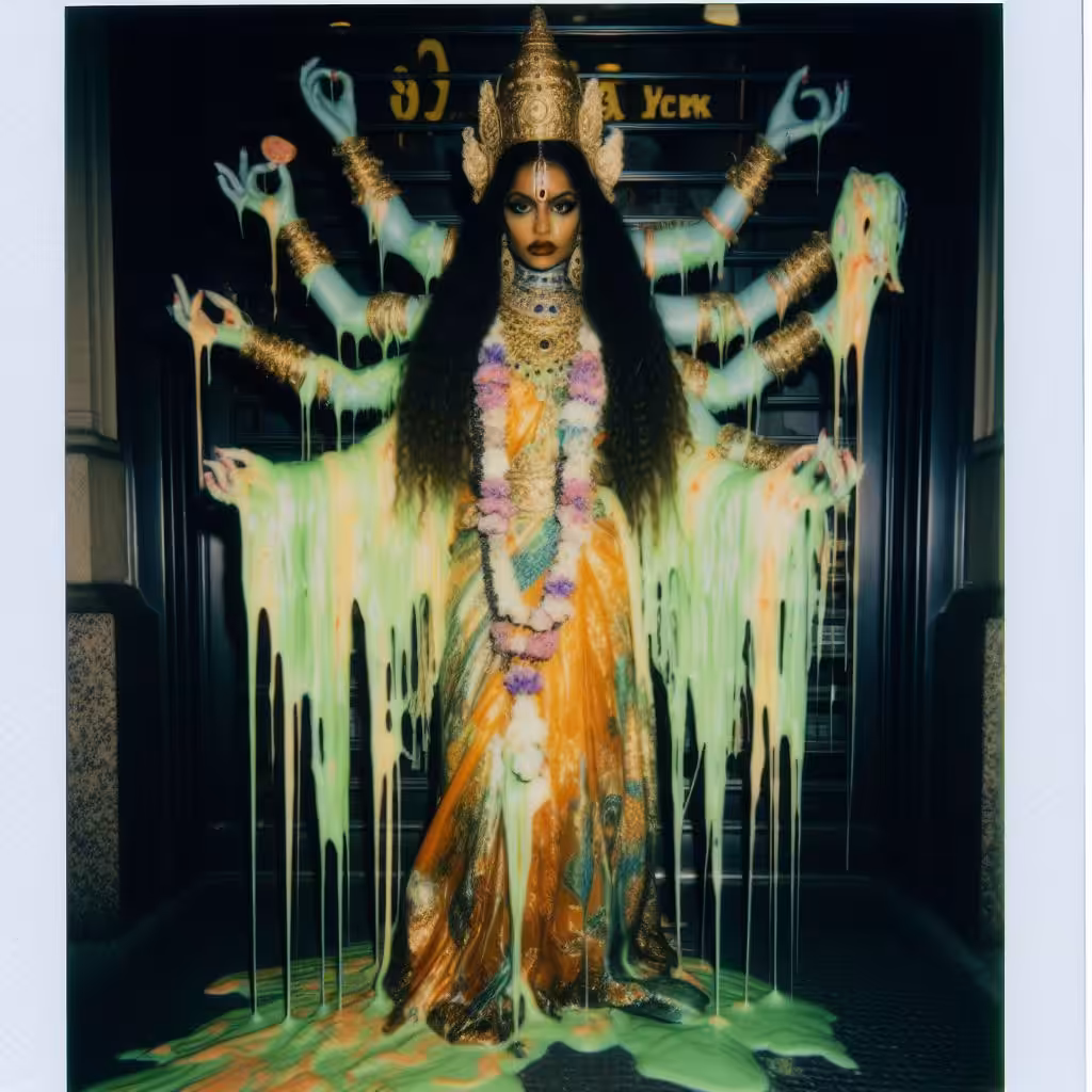 Goddess blob in the city - Polaroid Captured Echoes