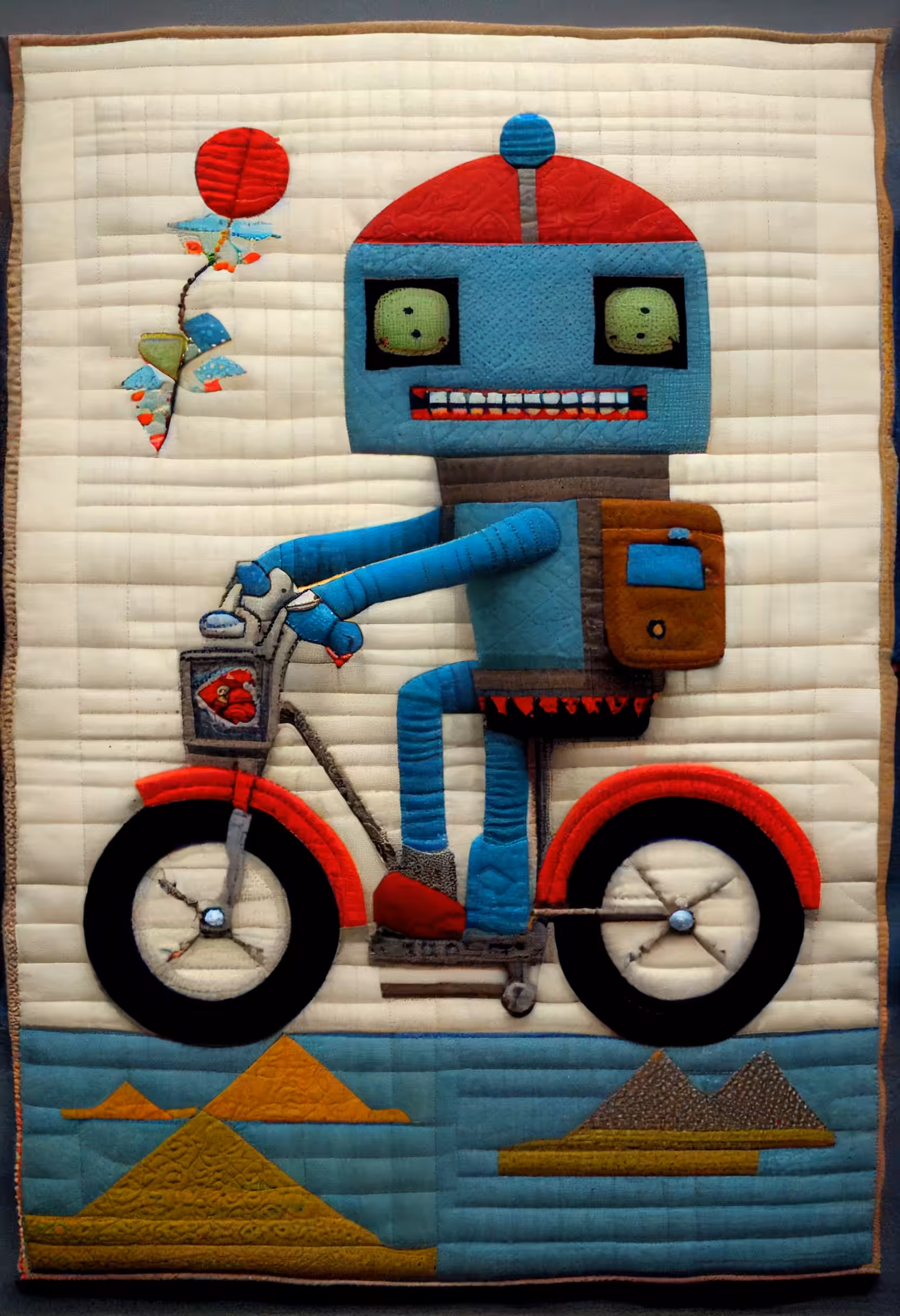 Quilted Bike Robot I