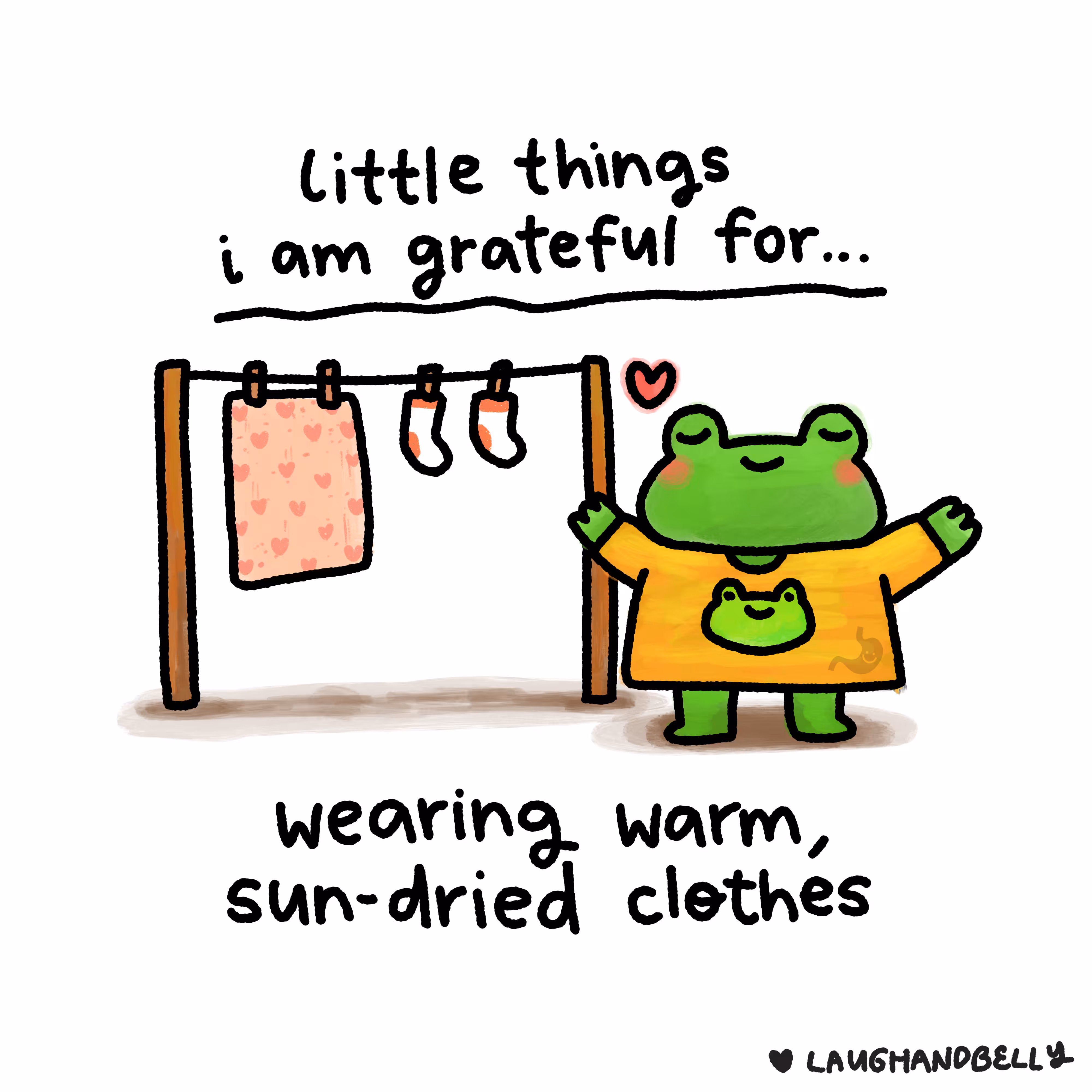 little things i am grateful for: Wearing warm, sun-dried clothes