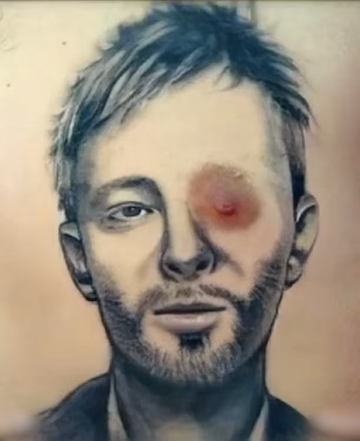 ALIVE Thom Yorke Nipple Tattoo - AI version