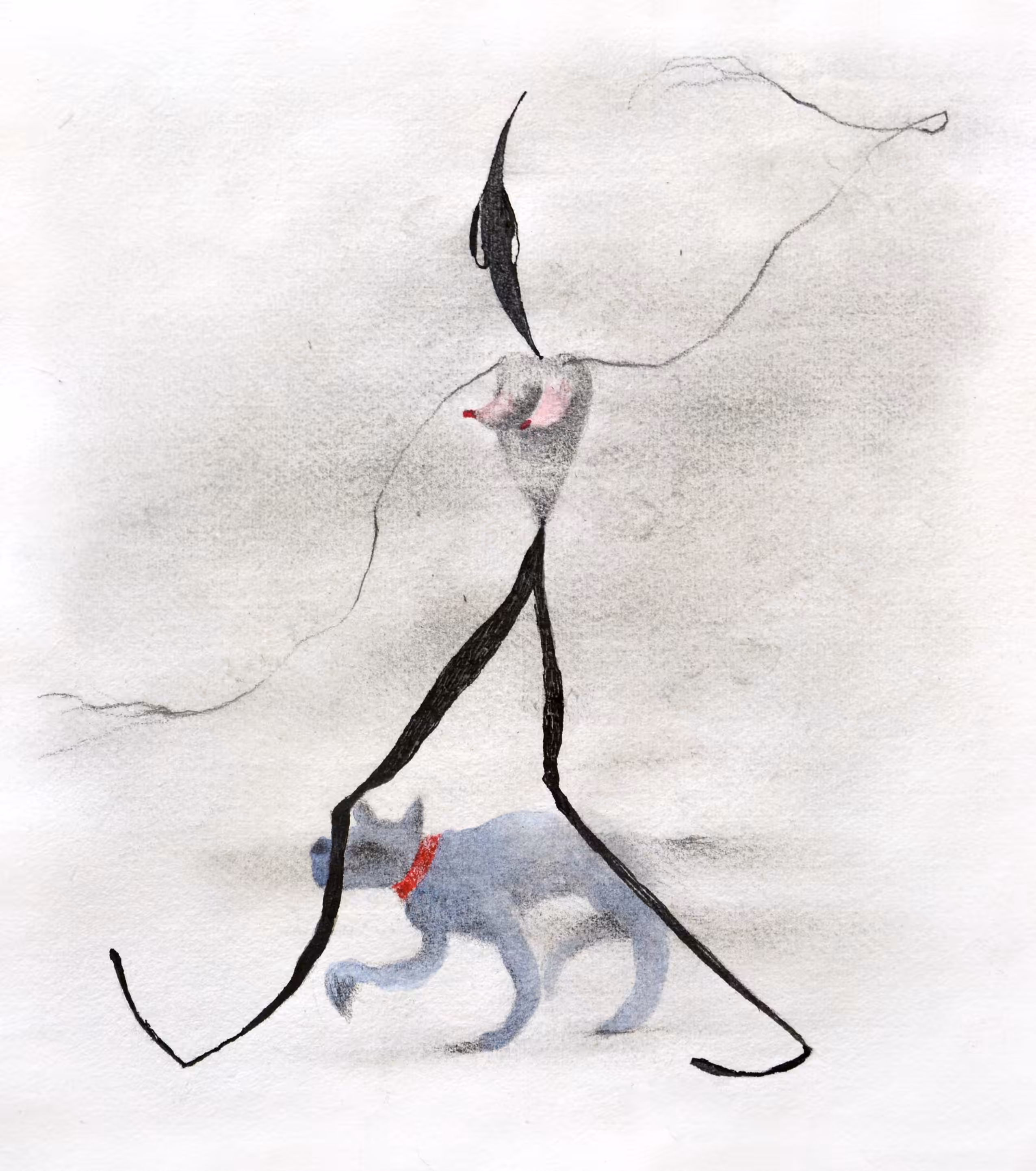 Black-headed and the dog