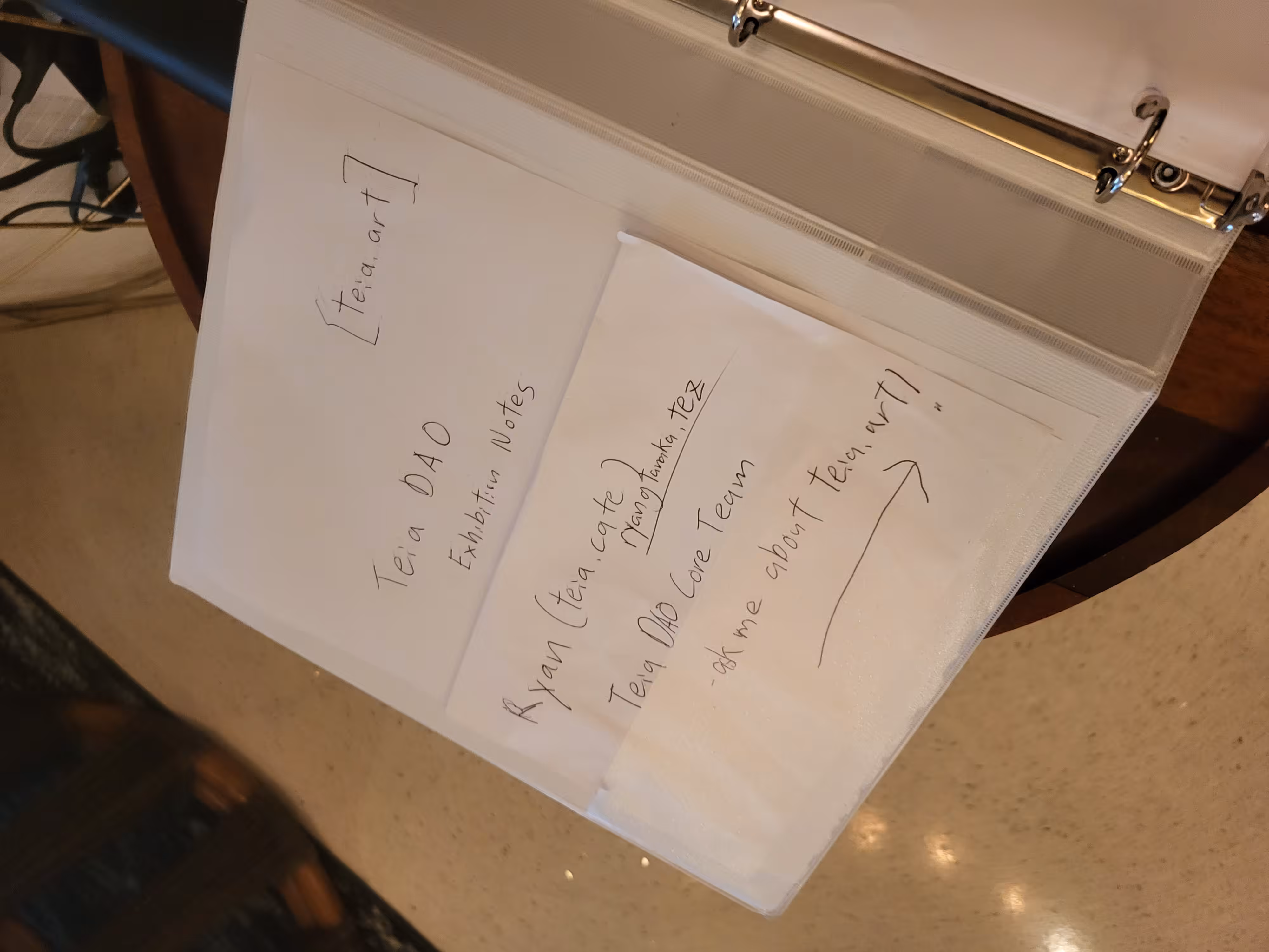 ryangtanaka's #Tezpole 2023 Adventures | 21 - Limited Edition Tezpole (TEIA Version) Signed Autograph of Curation Notes and Documents For Tezos @ South Beach 2023 in Collaboration With the TEIA DAO Core Team and Affiliated Curation Collaborators