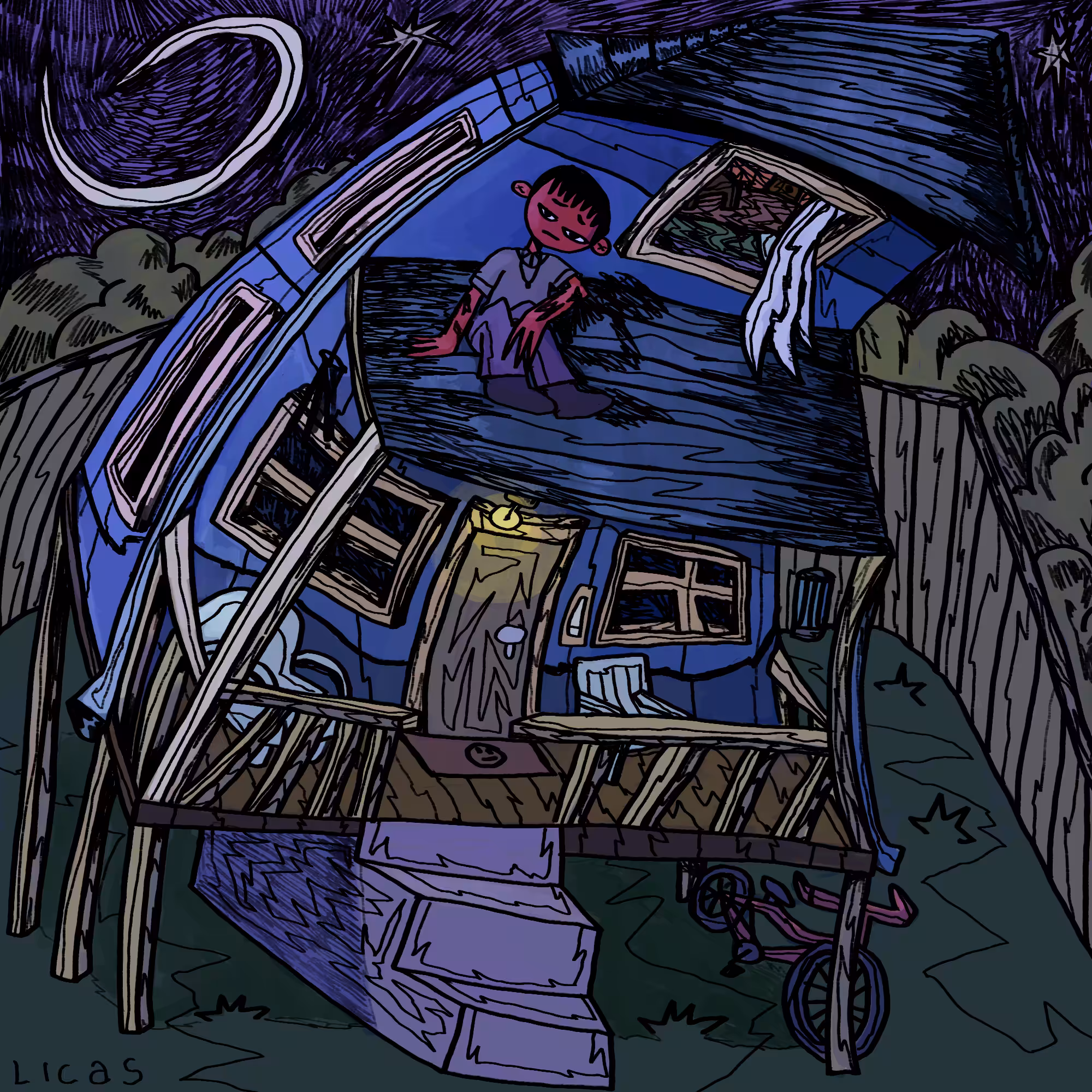 blue house