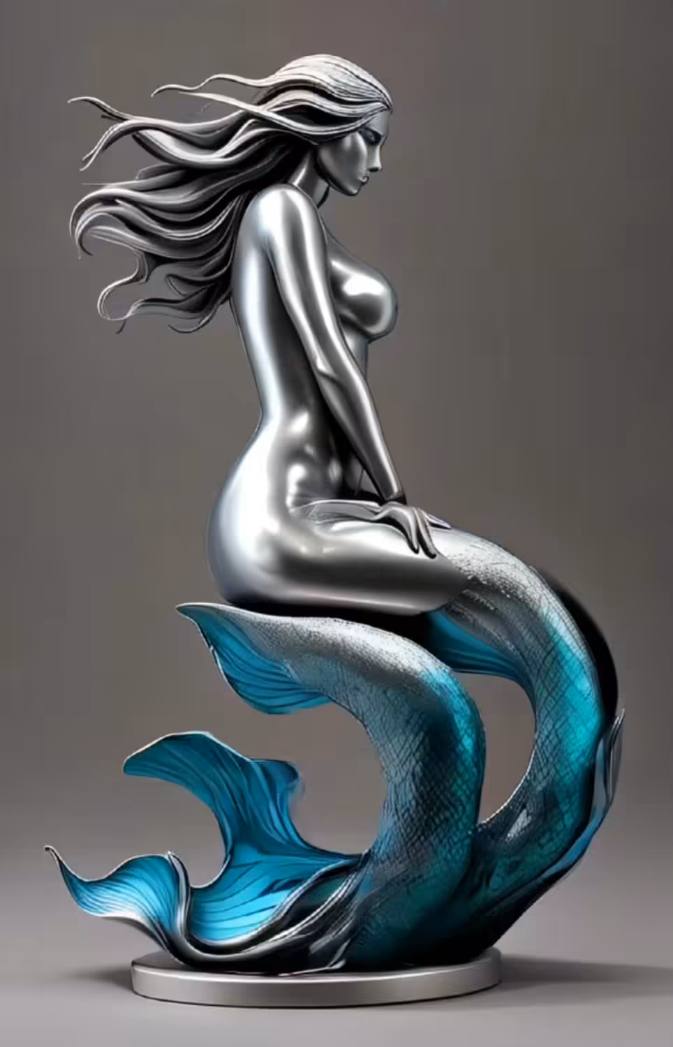 Delfina the Siren - Silver Sculpture