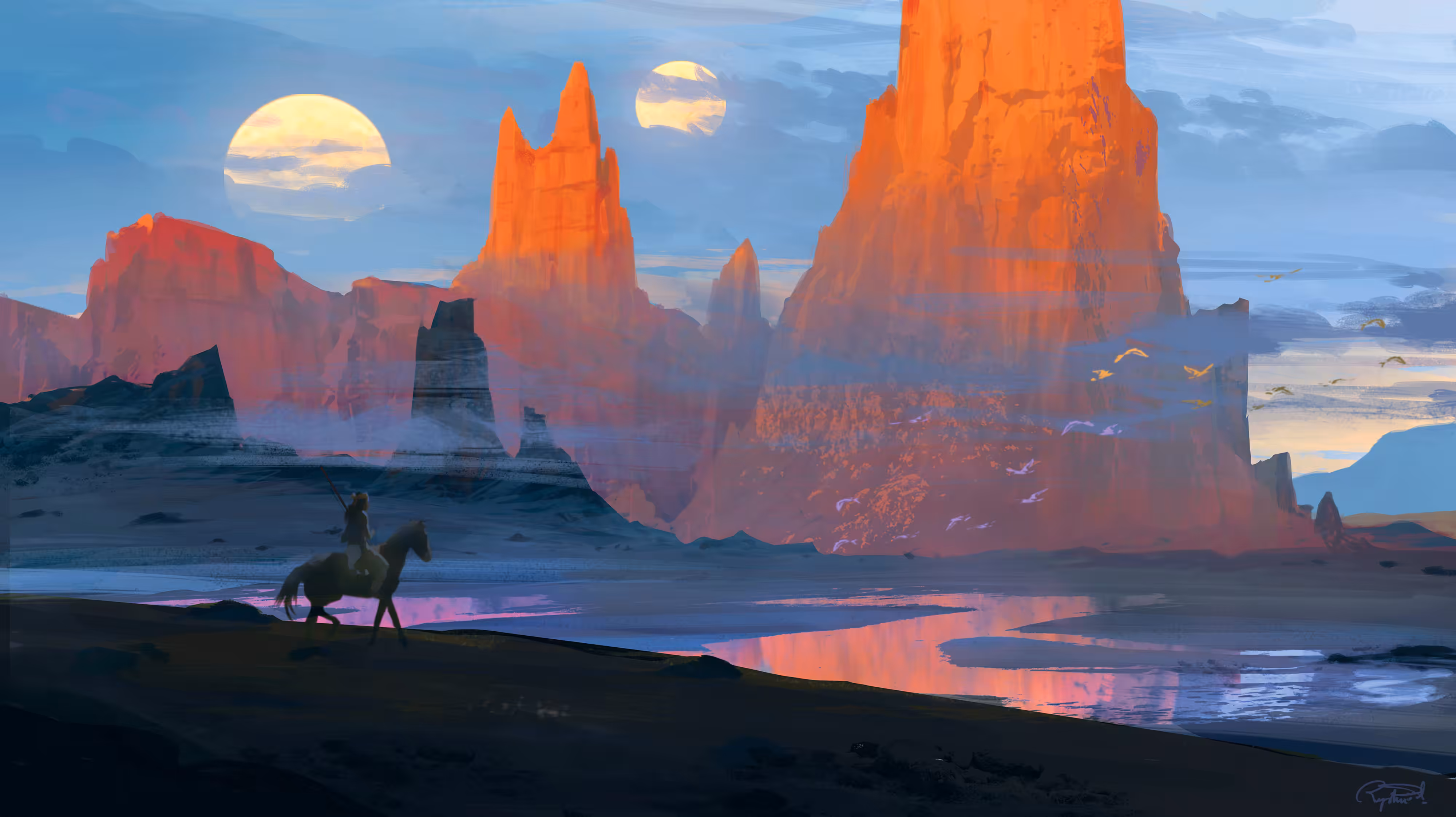 'Desert with two moons'