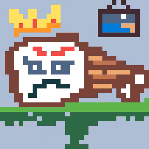 KING ANGRY HAM on dilapidated table