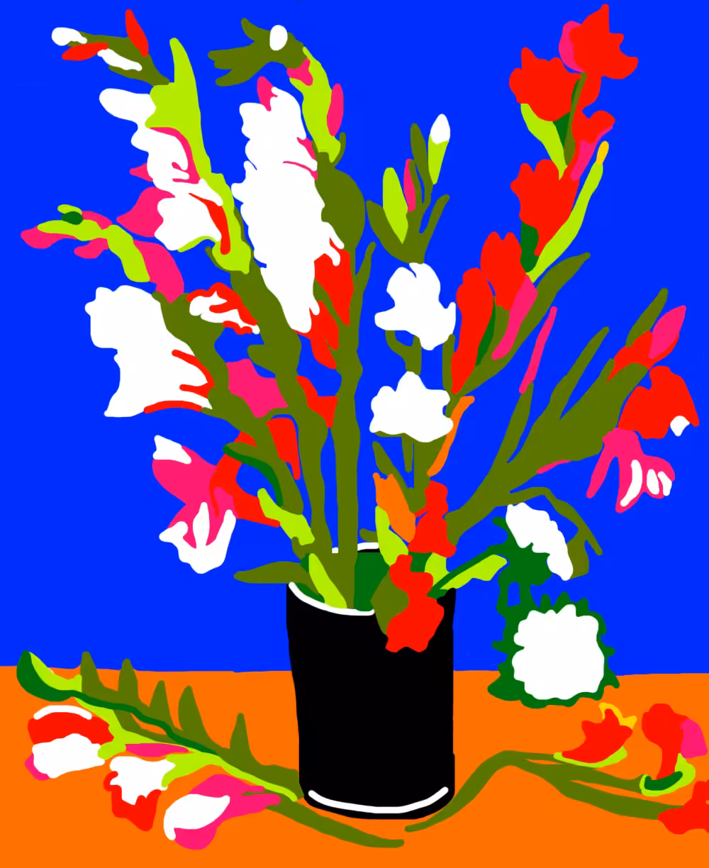"J'ai essayé de créer ce bouquet dans un rythme joyeux"