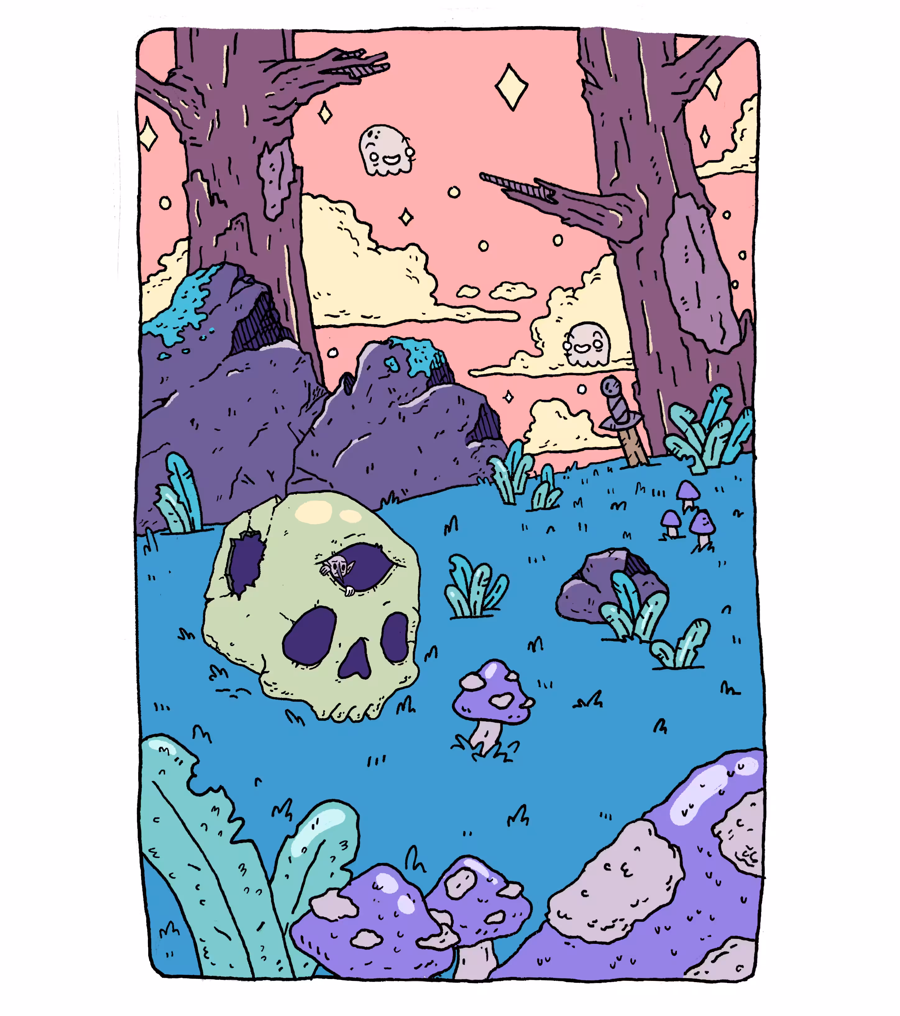 Sunset in the forest