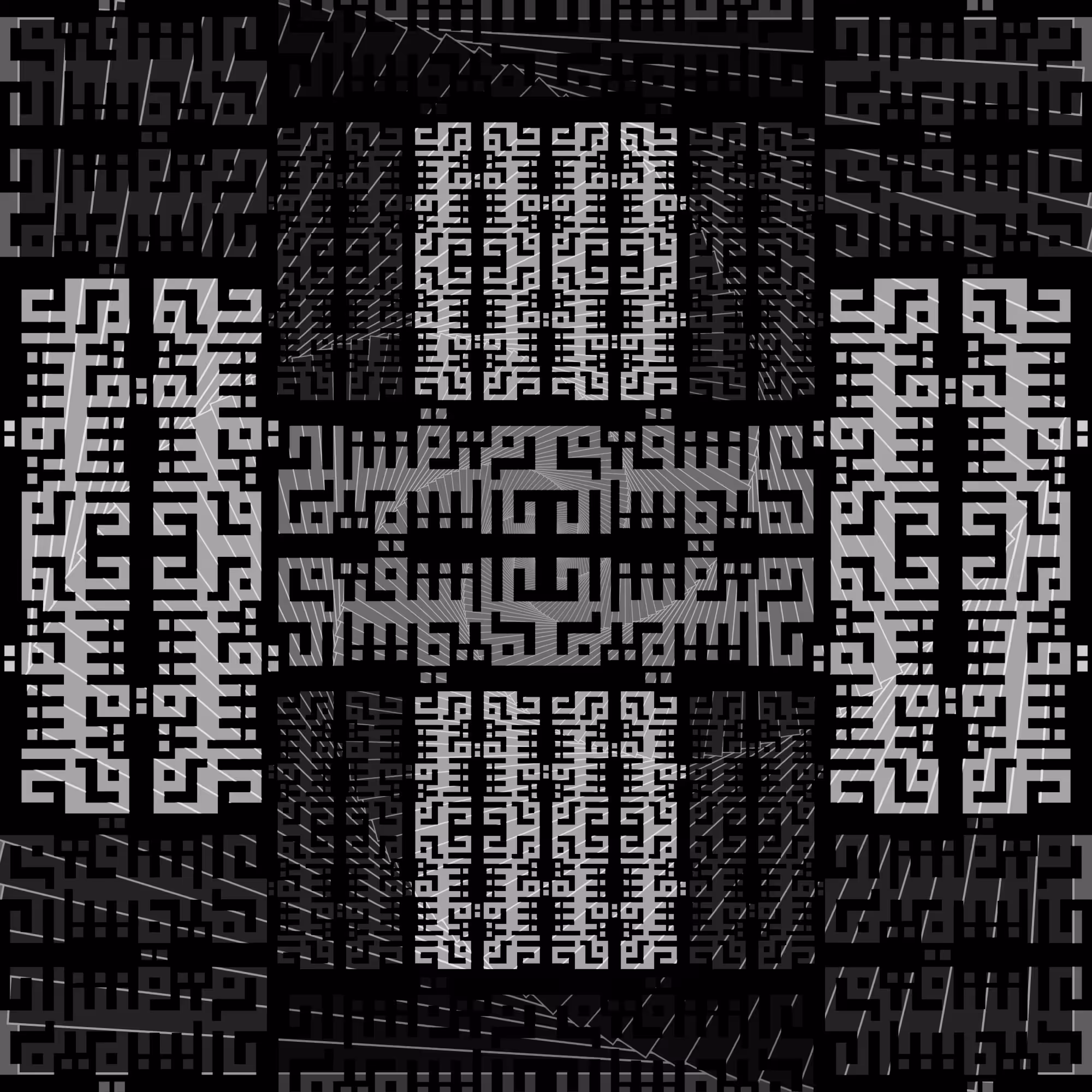 Black & White Kufic Pattern