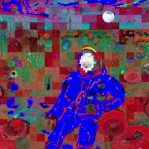 beautiful scenery  : Lonely astronaut
