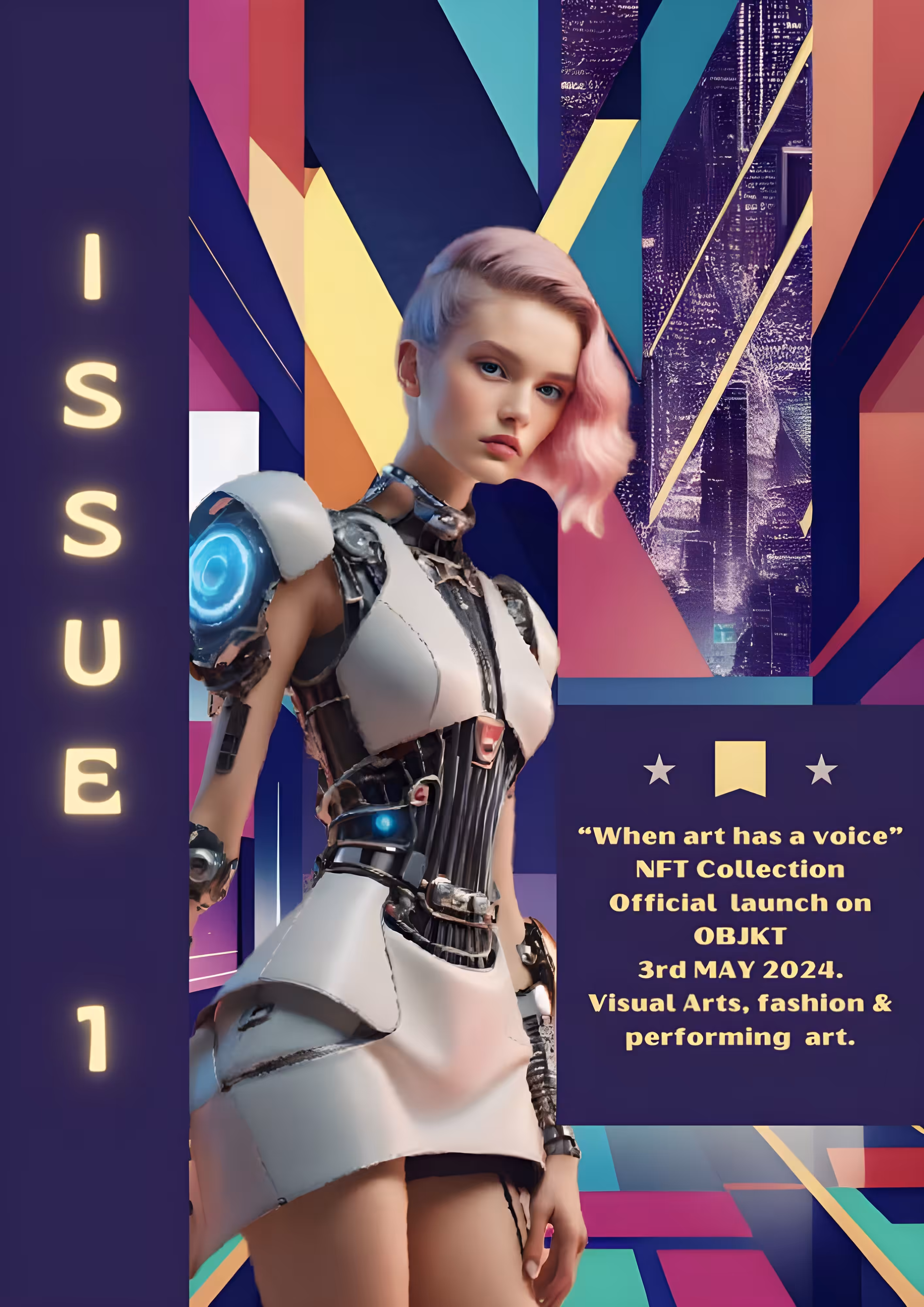 Issue 1 #whenarthasavoice poster for the objkt collection 