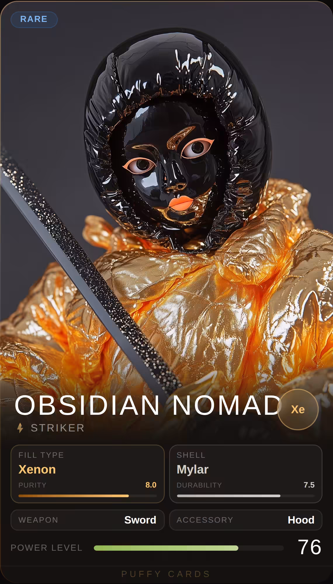 Puffy Cards: Obsidian Nomad