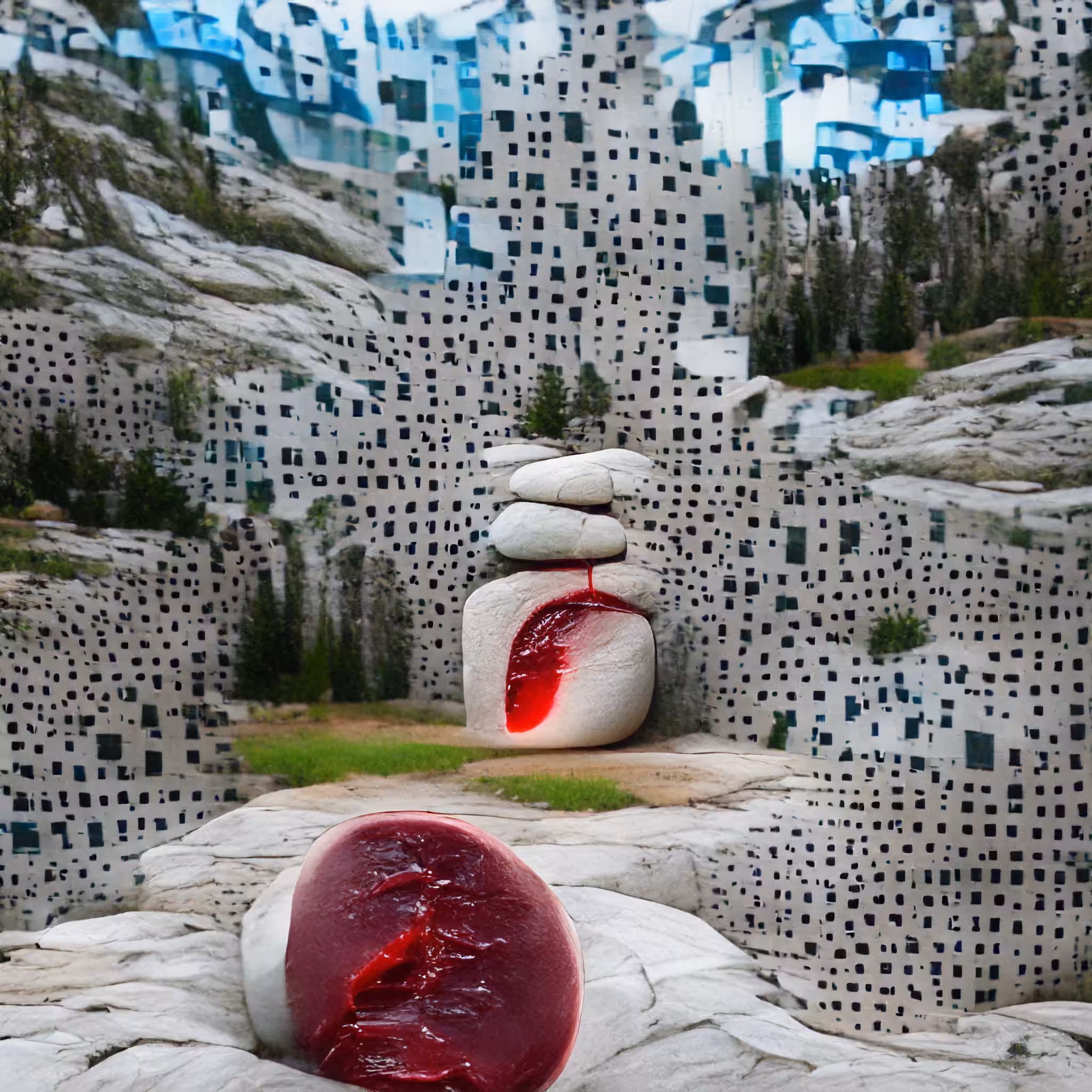 Surreal And Organic Stone Monument To Blood