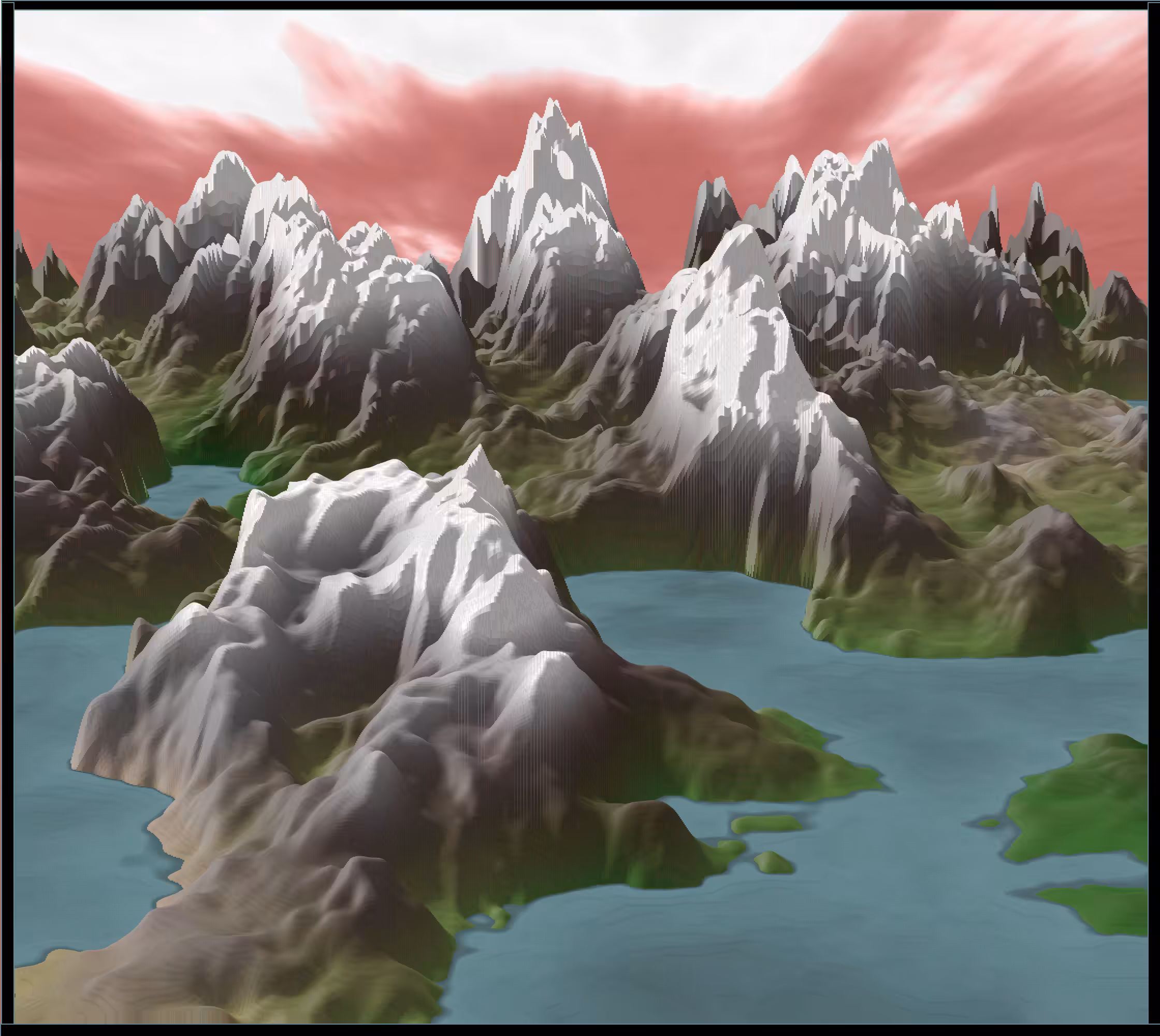 Landscape with mountains painting 3