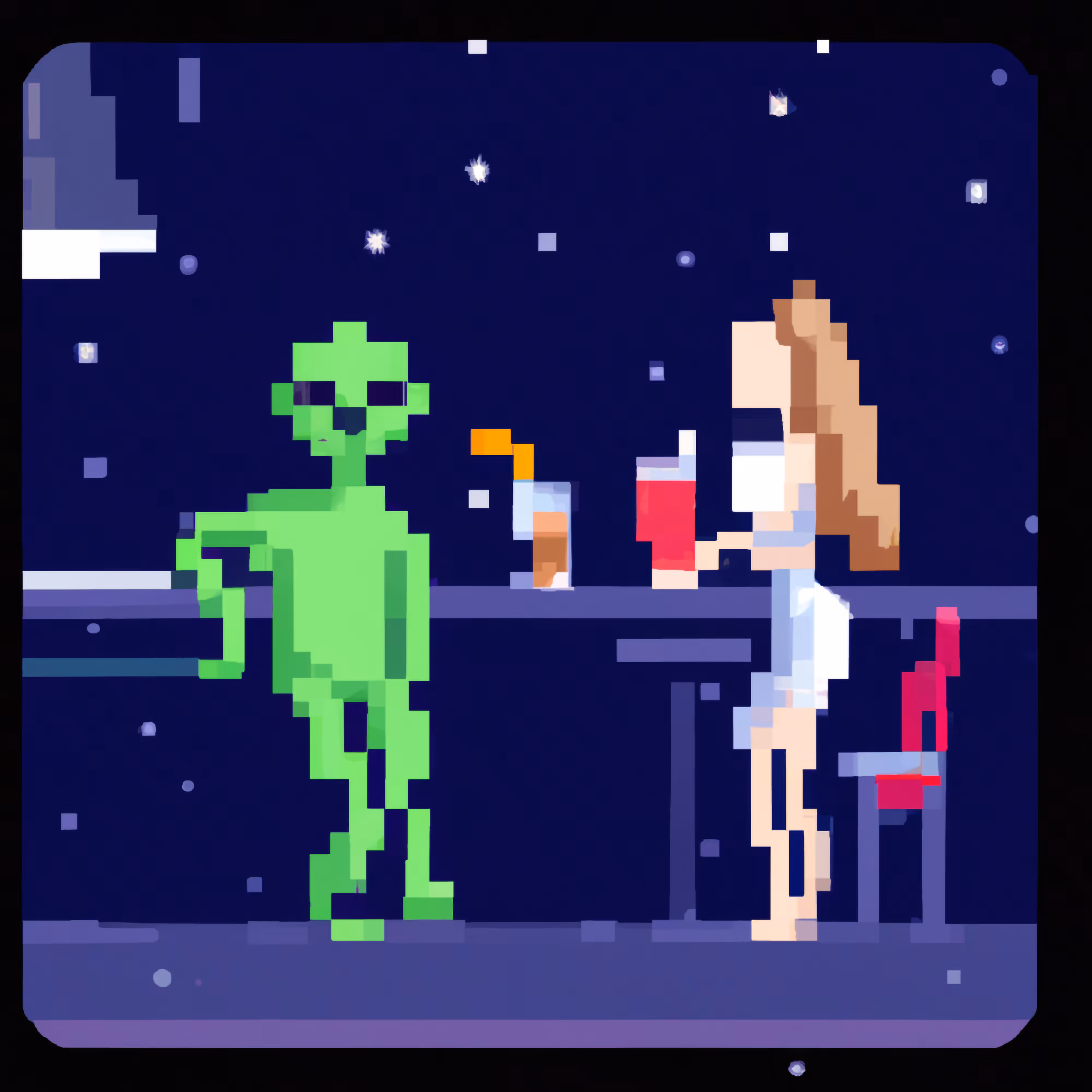Mona Lisa Meets an Alien in a Bar #3