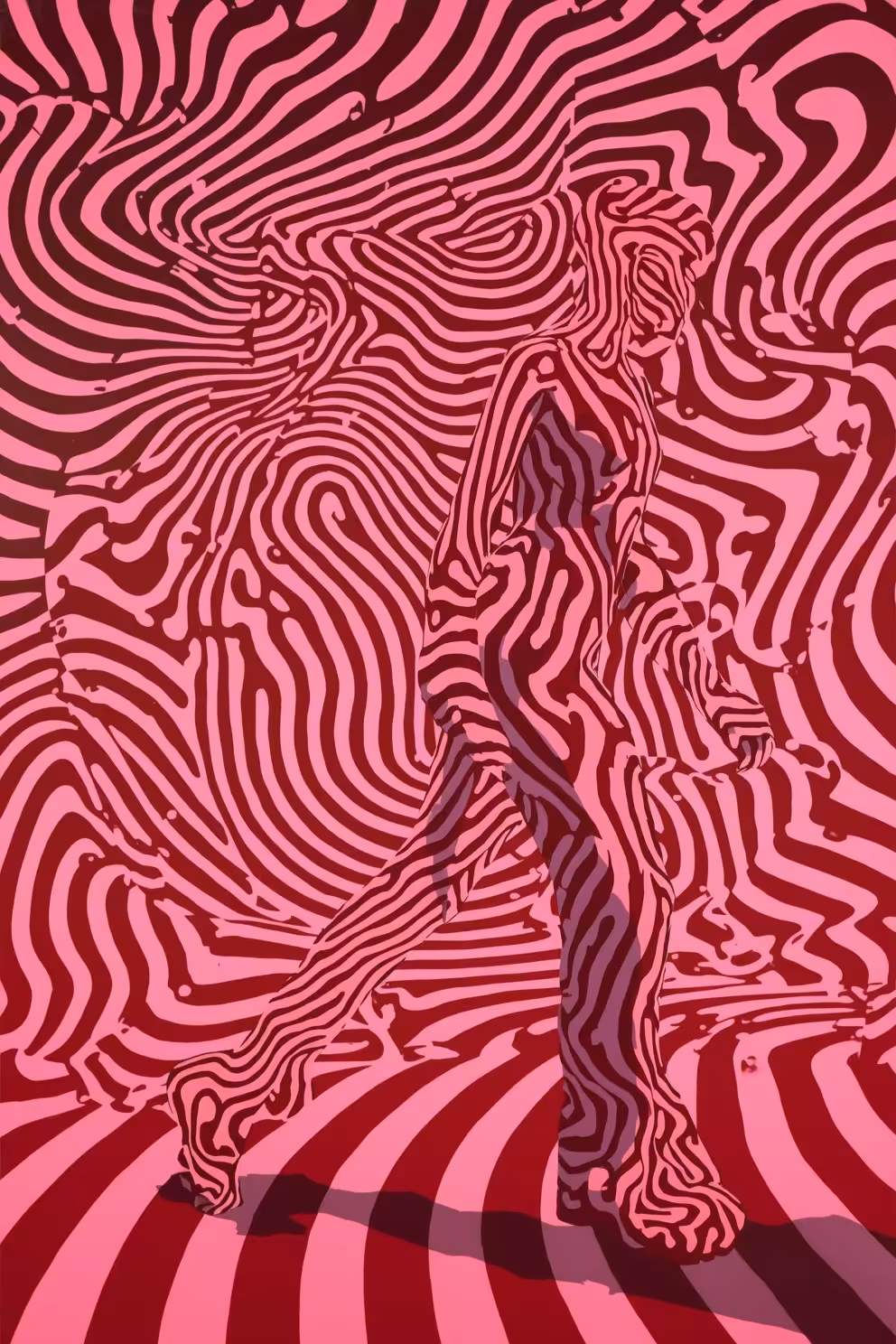 Stepping between the pink layers