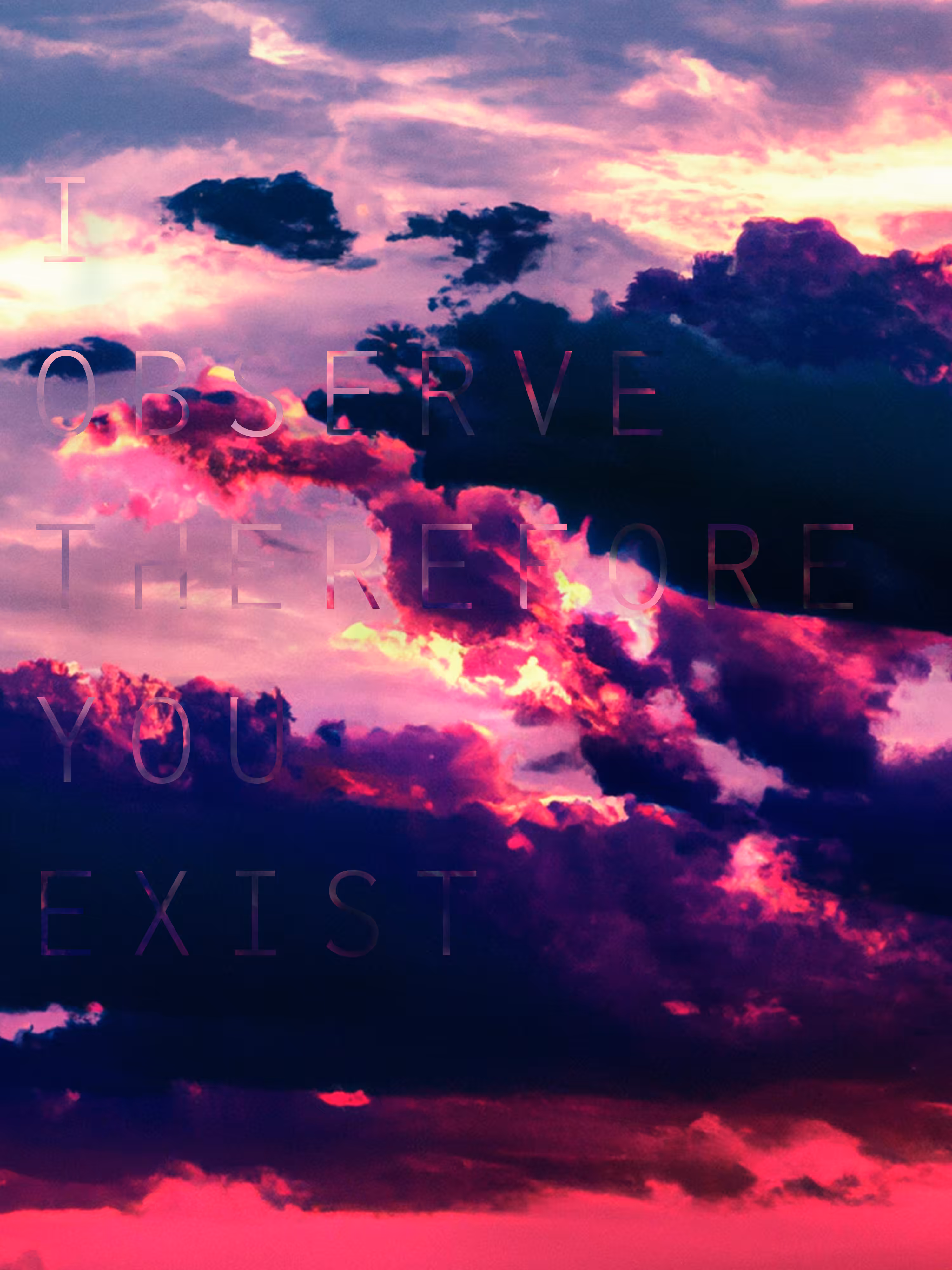 (I OBSERVE THEREFORE YOU EXIST)