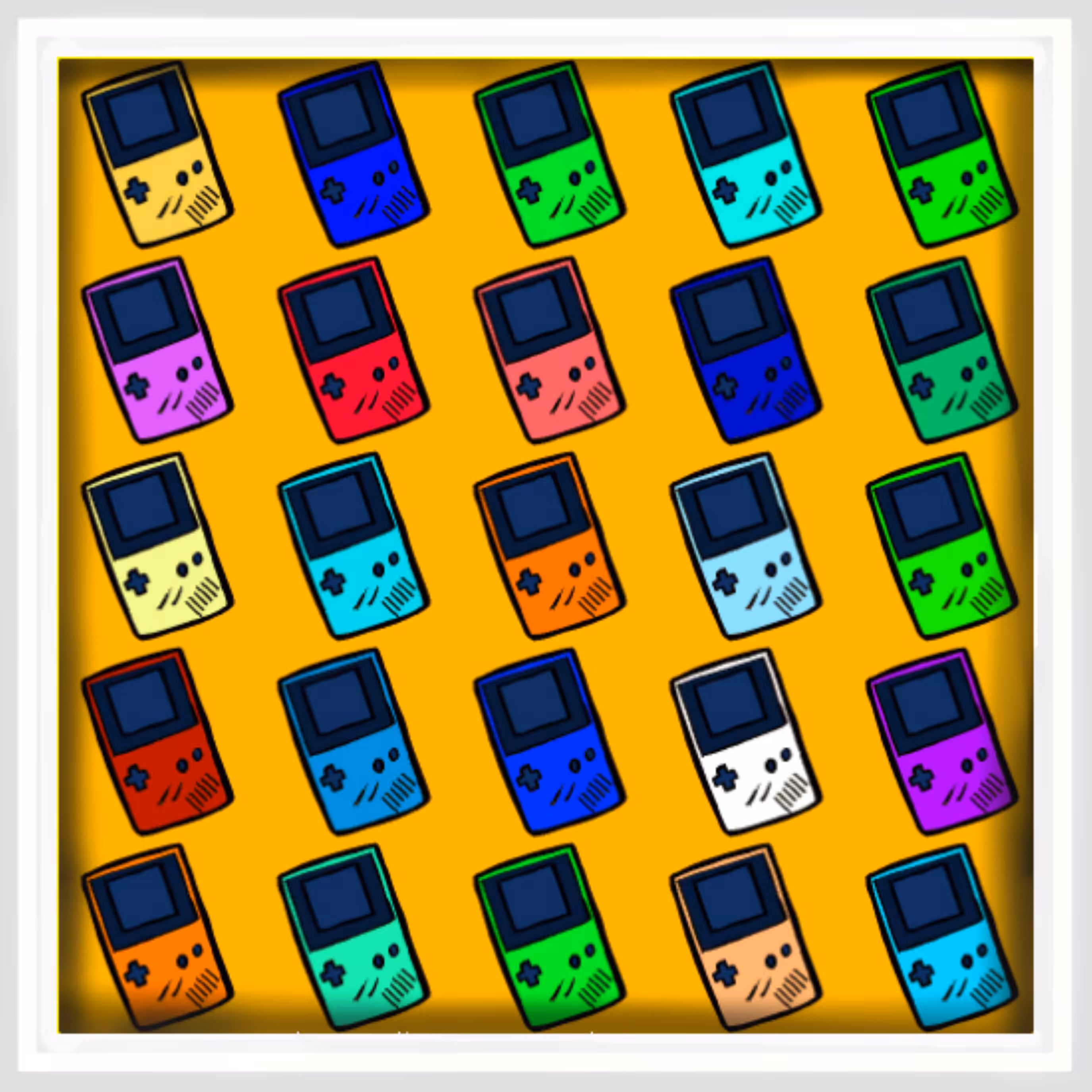 Handheld Game Collection White Frame