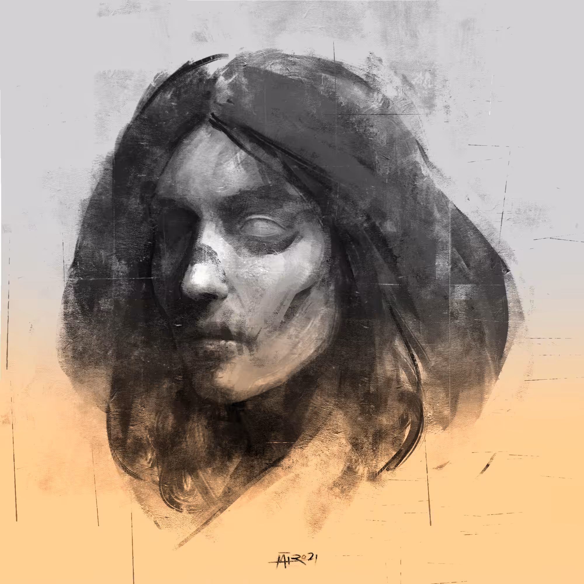 Mourner portrait