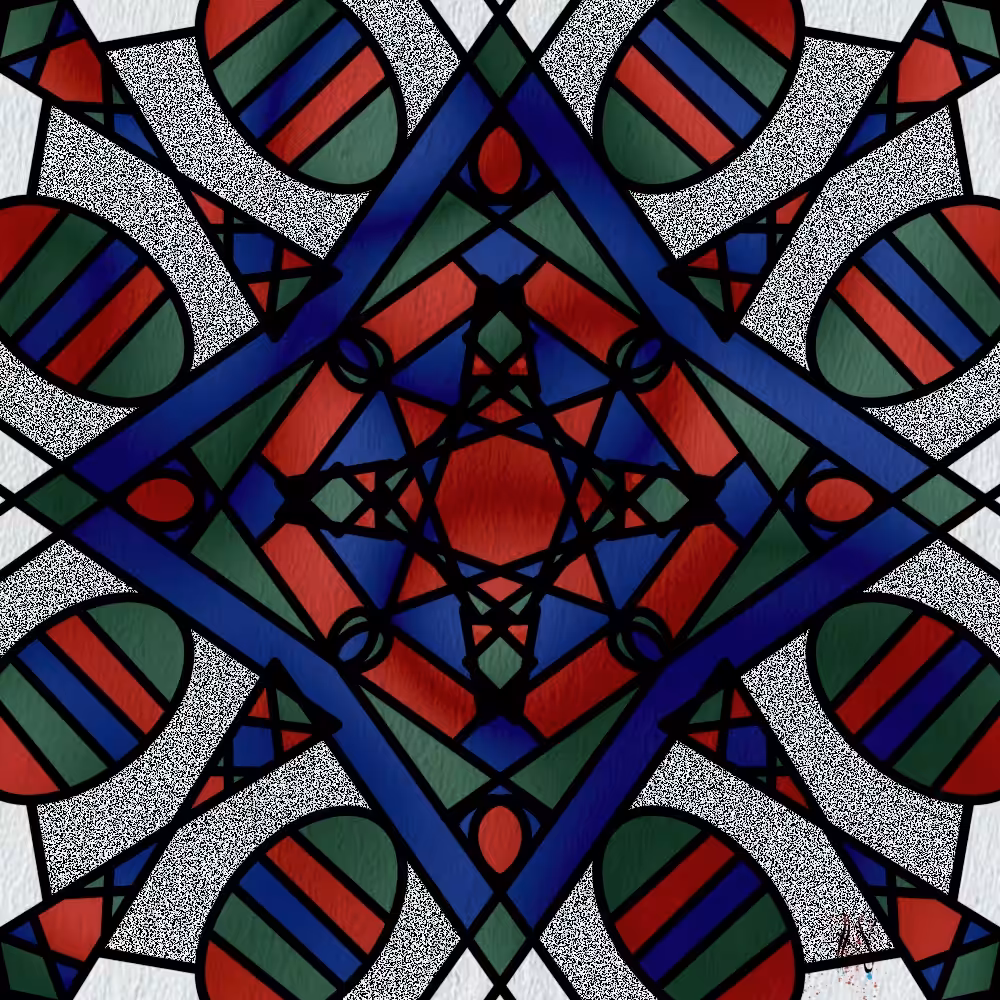 Kaleidoscopic Stained-Glass Star 