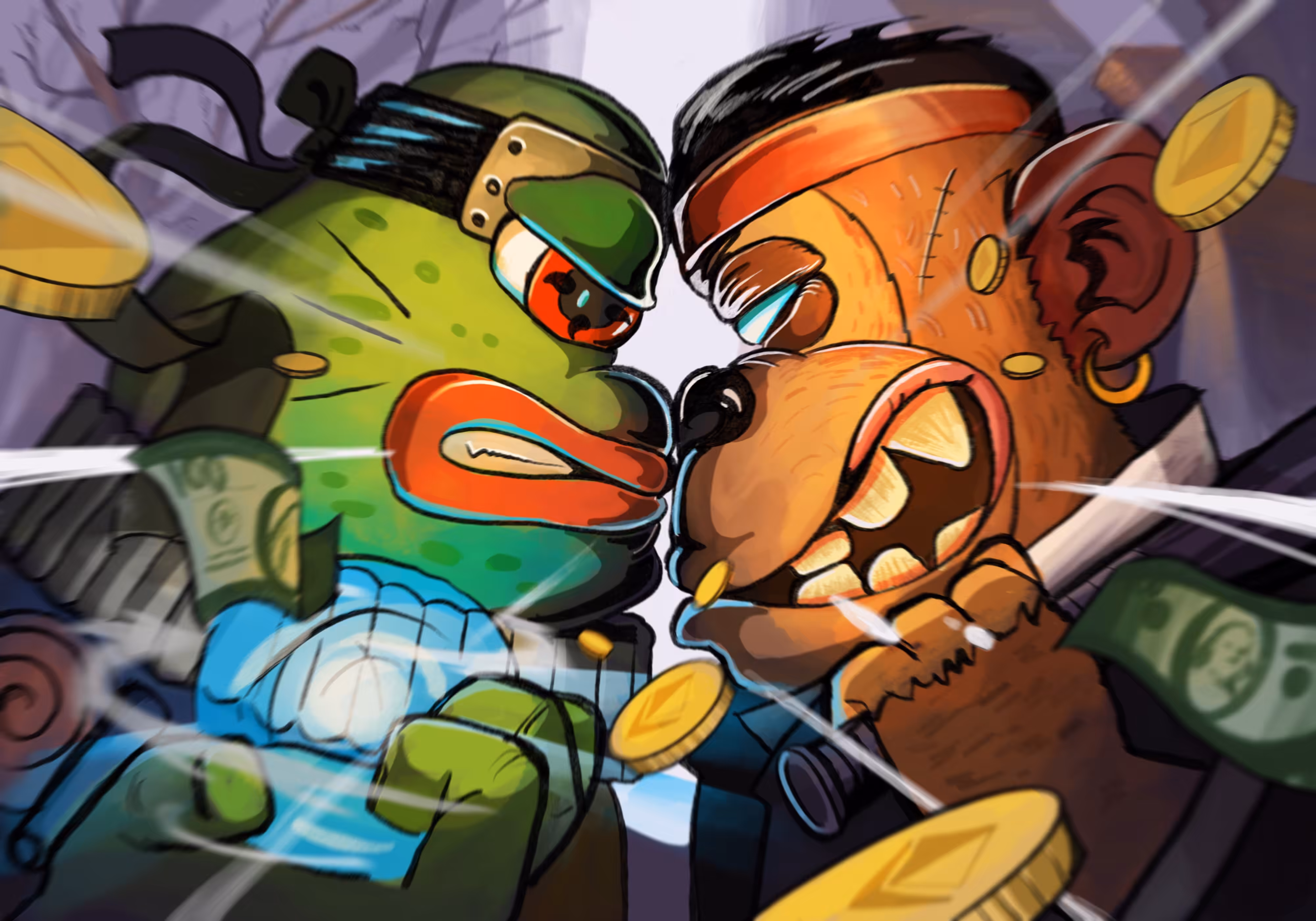 Frog VS Ape !!!