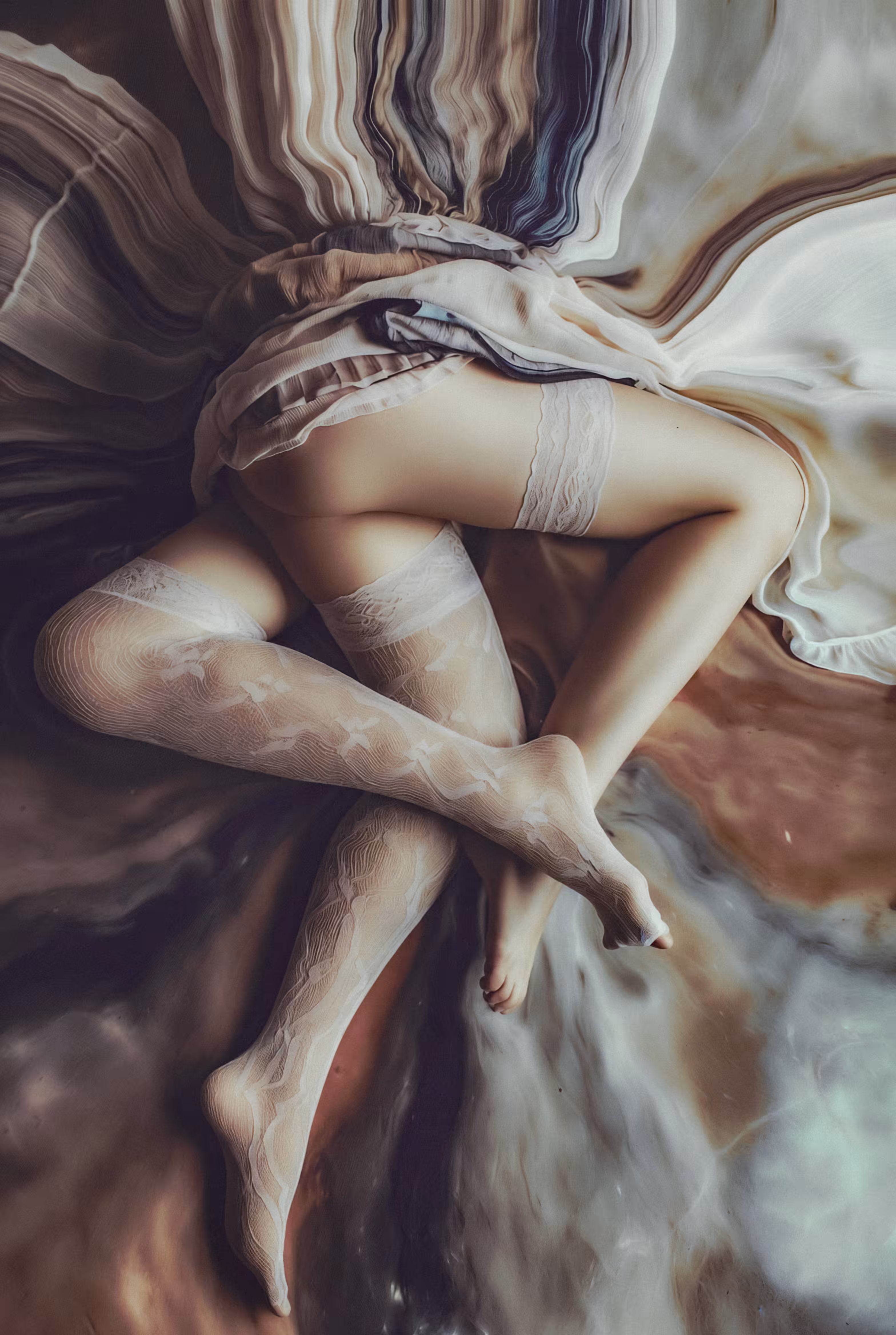 Synthetic Intrigue: Super Legs on Marble