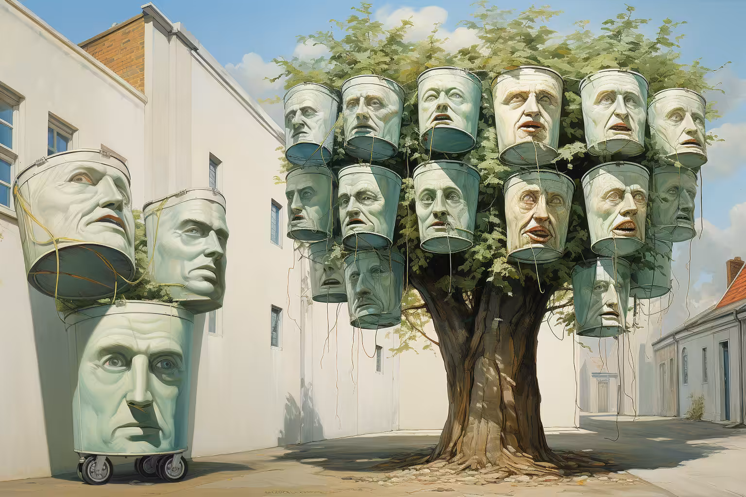 Fine Trash: Heads are hanging from the garbage man trees