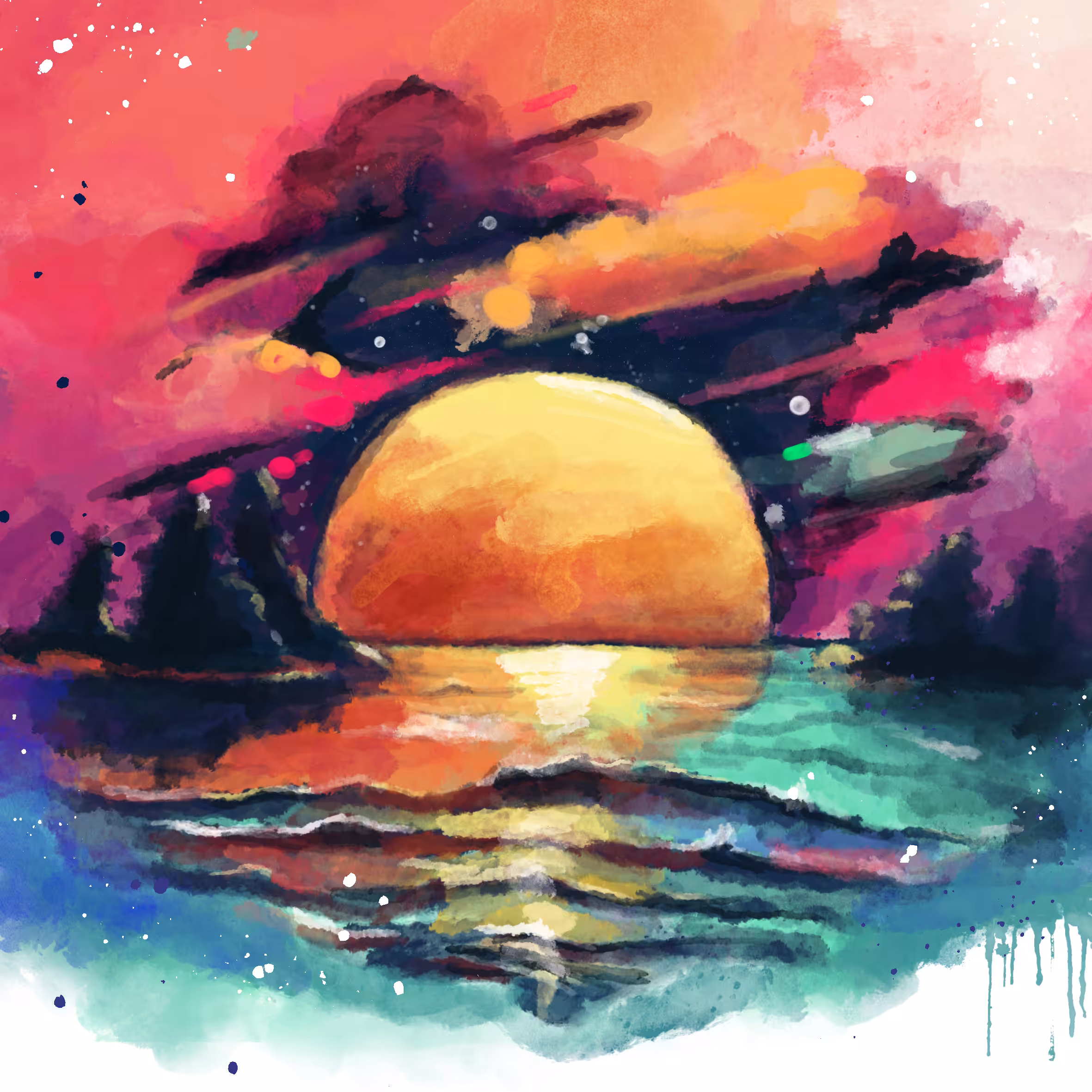 Sunset sea