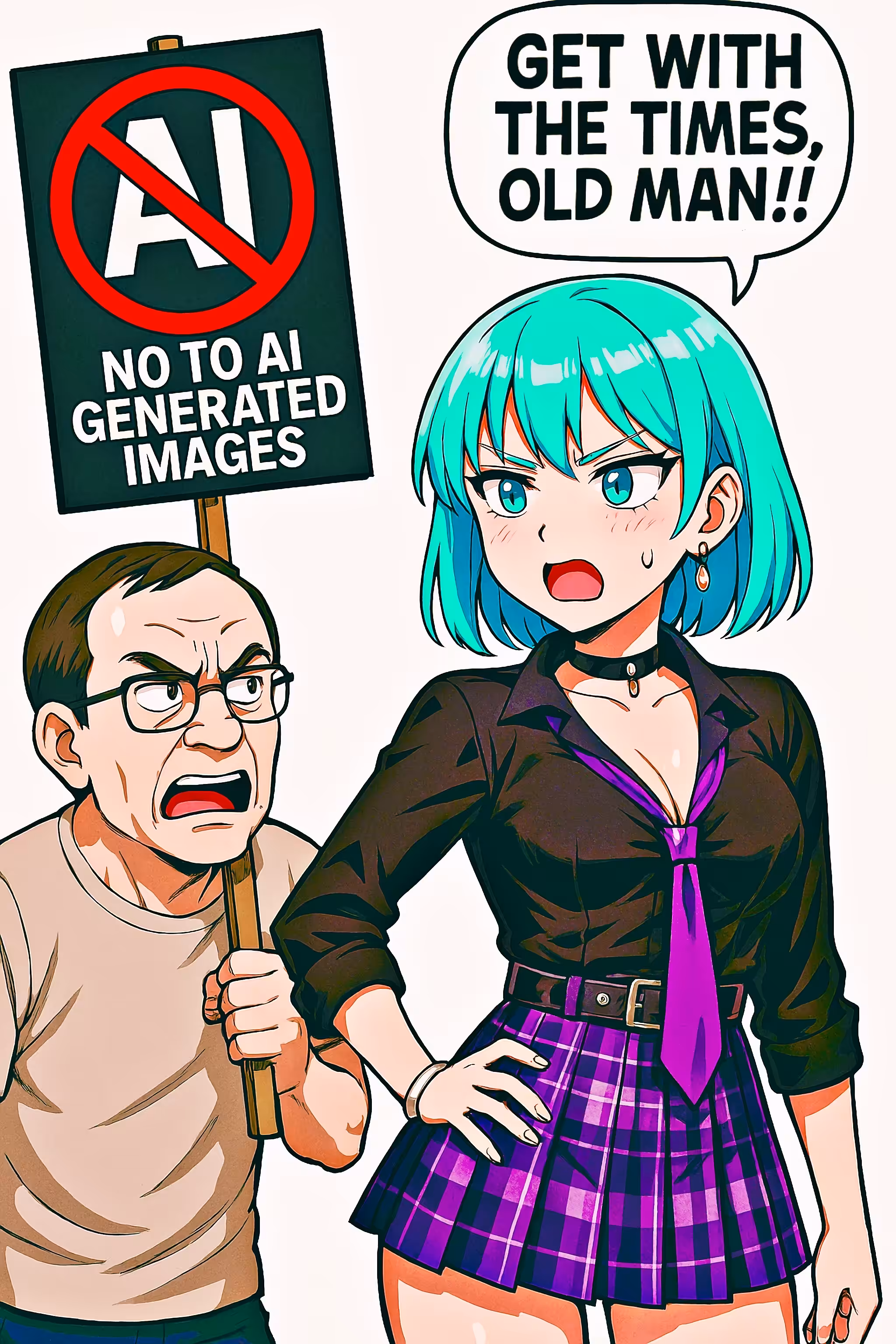 "Say NO to HATE, Not AI"