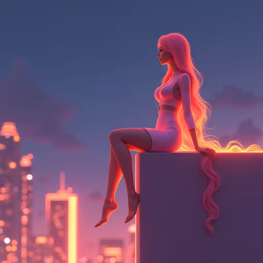 Happy Land : Her cotton candy hair  