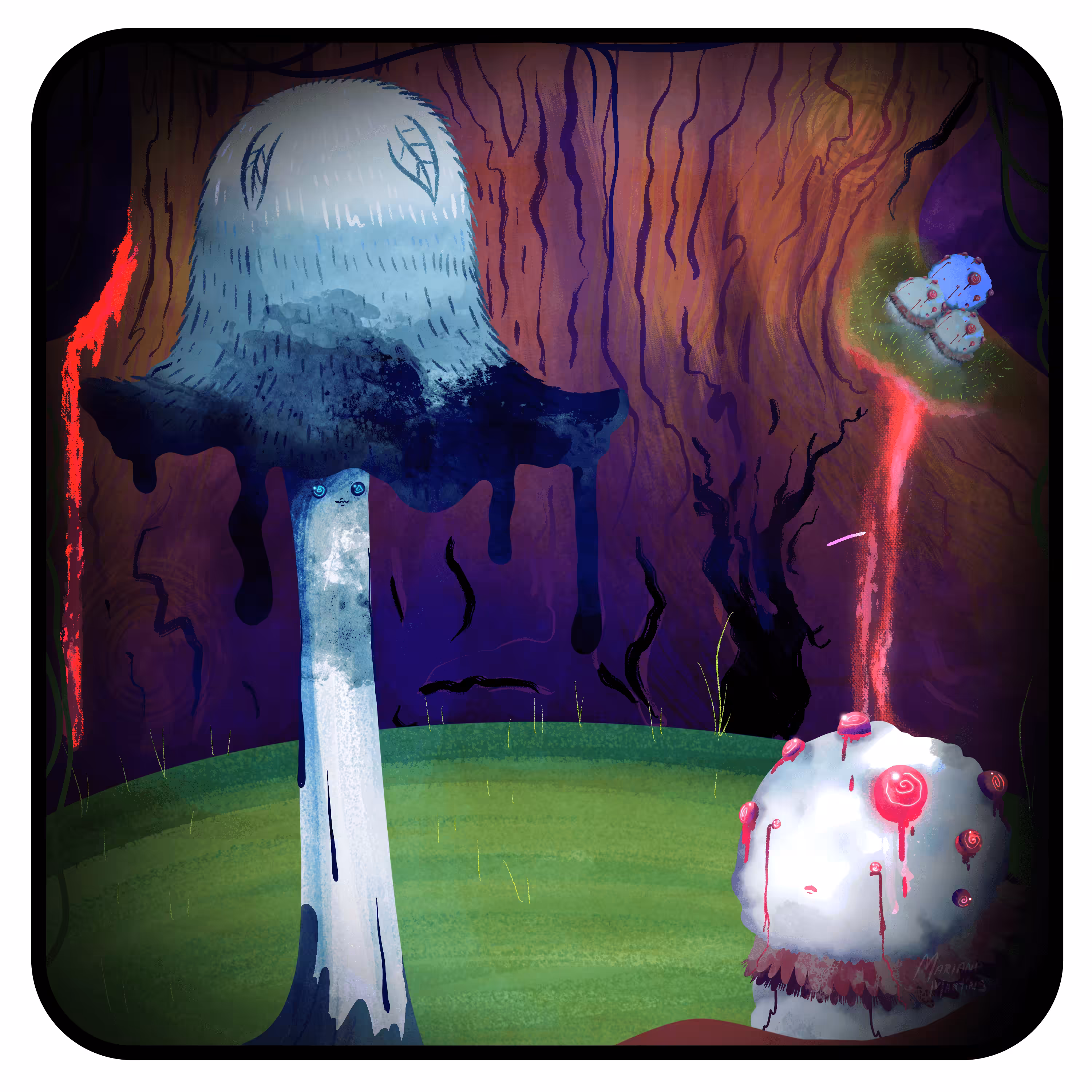 The Mushroom People x MarianaMartinsArt : The Bleeding Ink