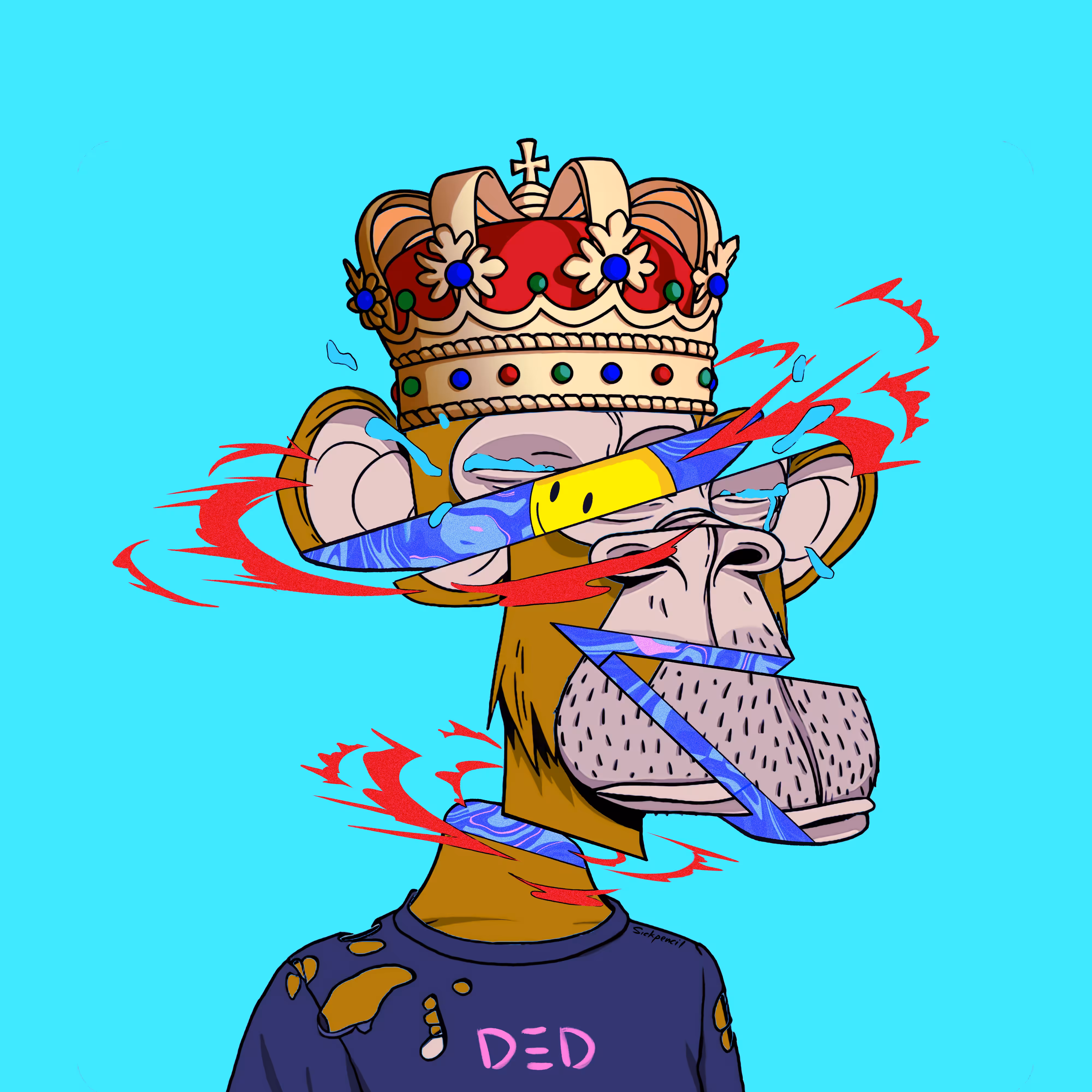 Ded Bored Ape 4723 x Sickpencil