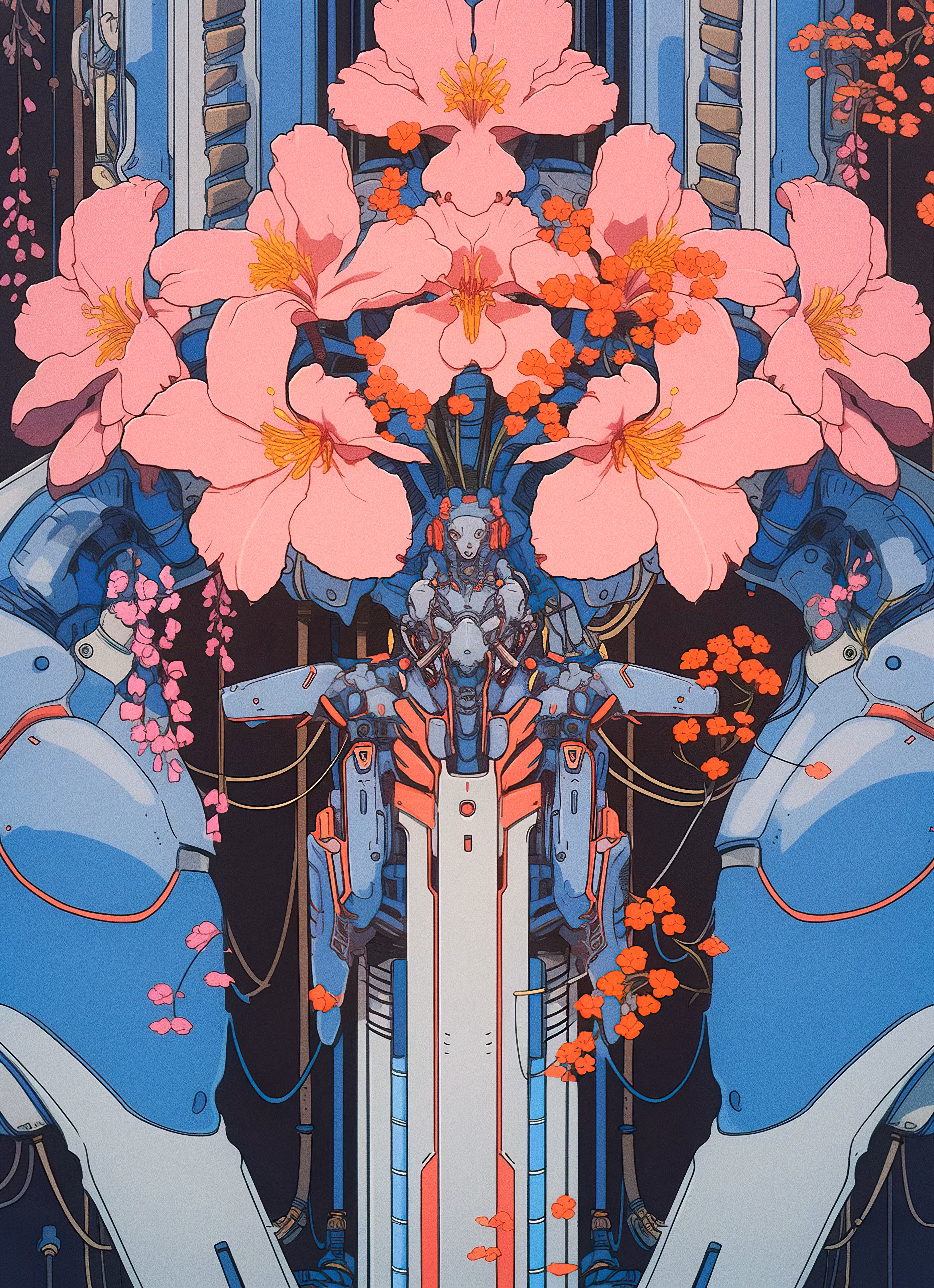 blades and flowers