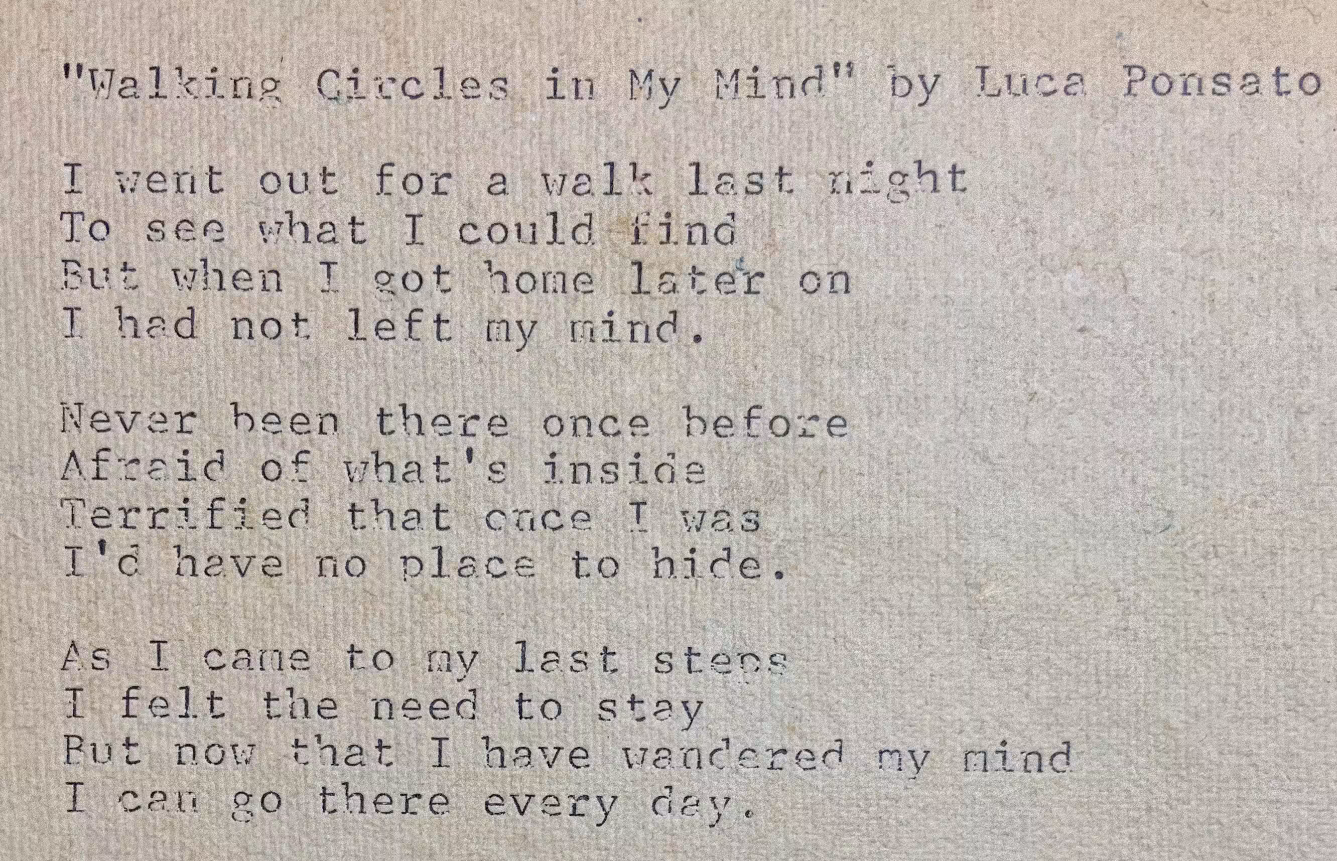 Walking Circles in My Mind