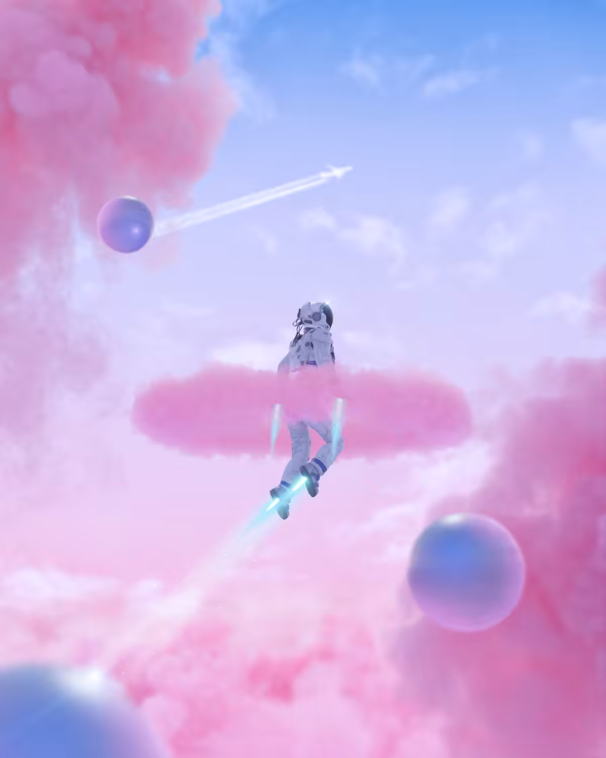 The man with the pink clouds