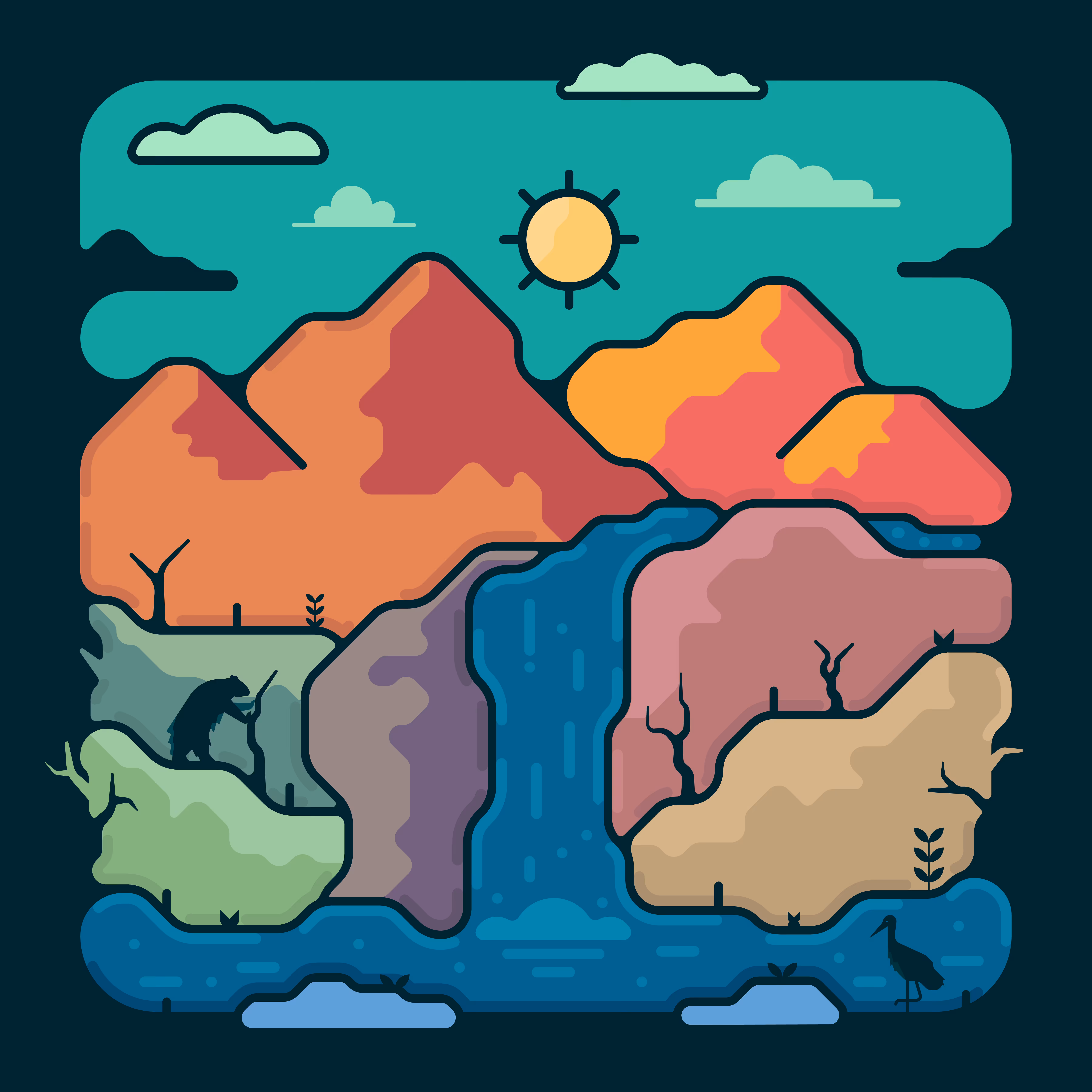 Mountain Waterfall
