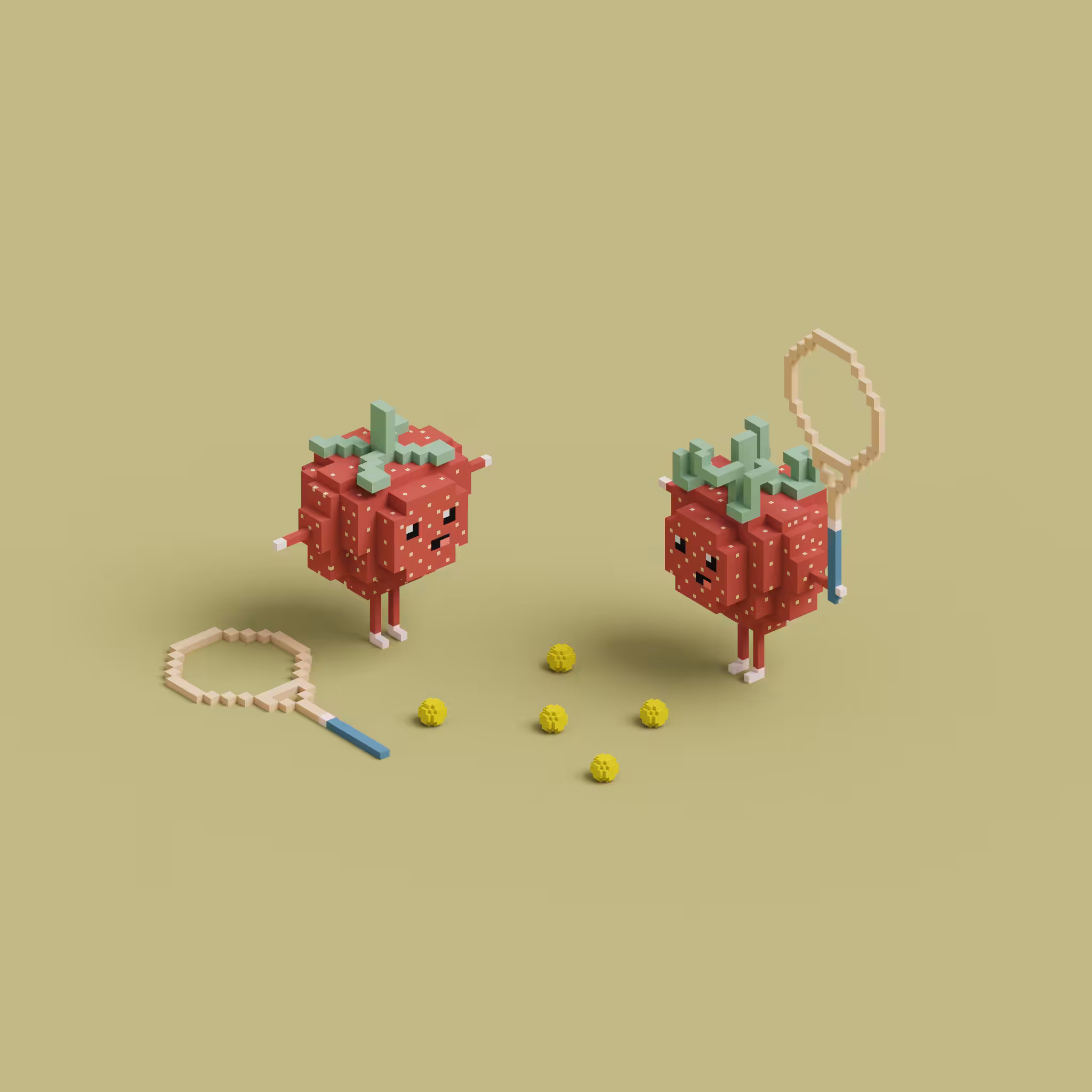 Voxel Strawberries