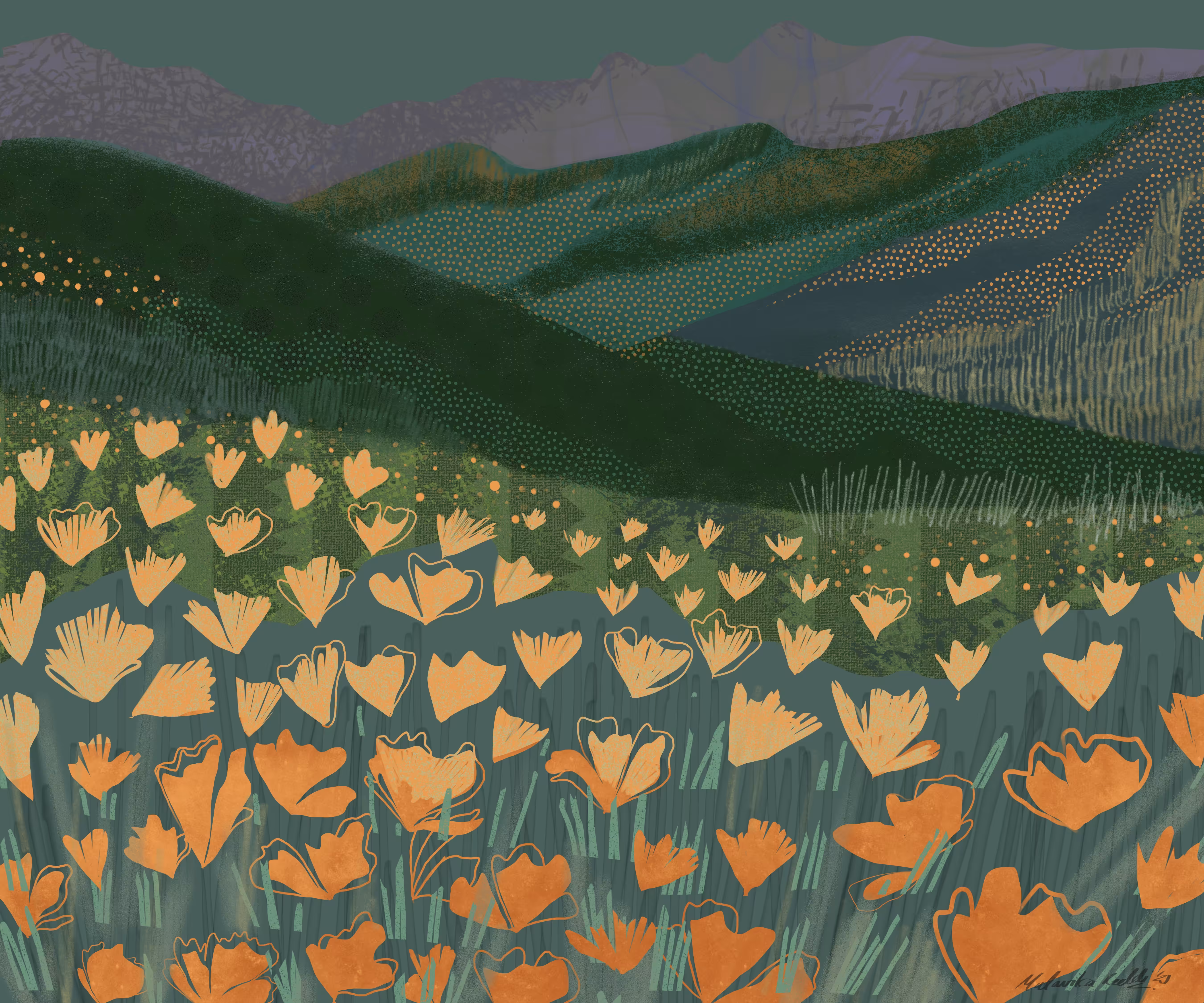 Fiery Blooms